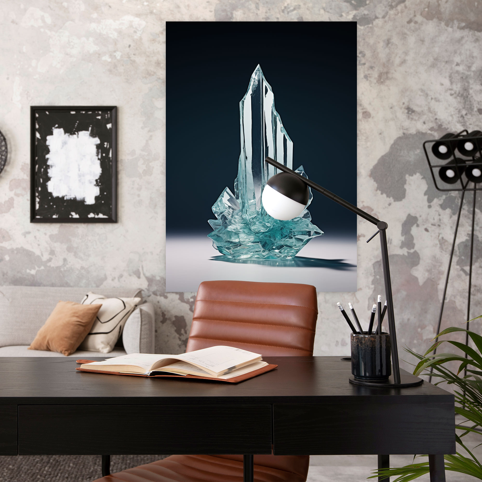 Glass Iceberg Wall Decoration - Iceberg, Wall Decoration, Stylized Iceberg, Glass Sculpture