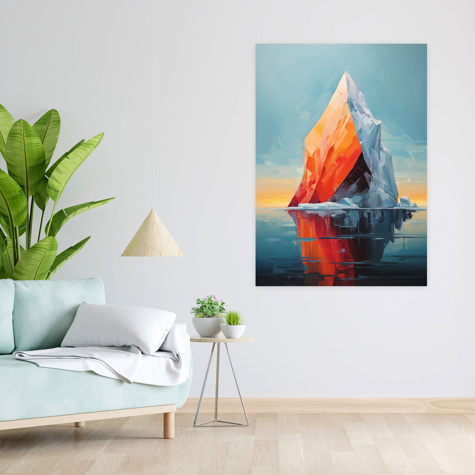Iceberg Abstract Canvas Print - Iceberg, Canvas Print, Contrasting Colors, Abstract Oil Painting