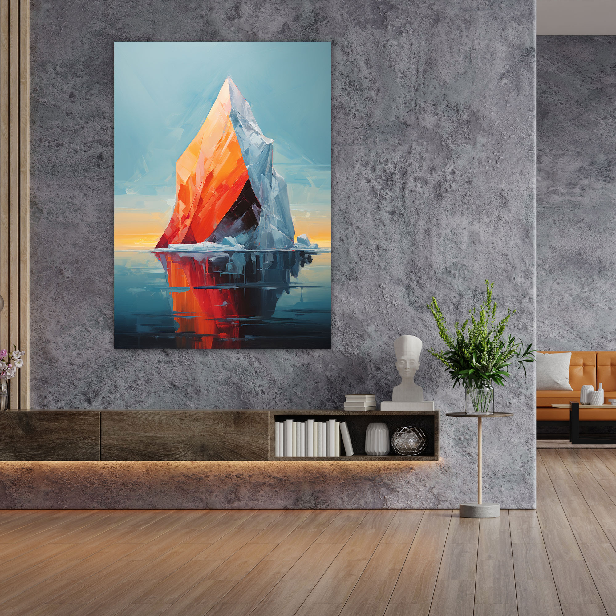 Iceberg Abstract Canvas Print - Iceberg, Canvas Print, Contrasting Colors, Abstract Oil Painting