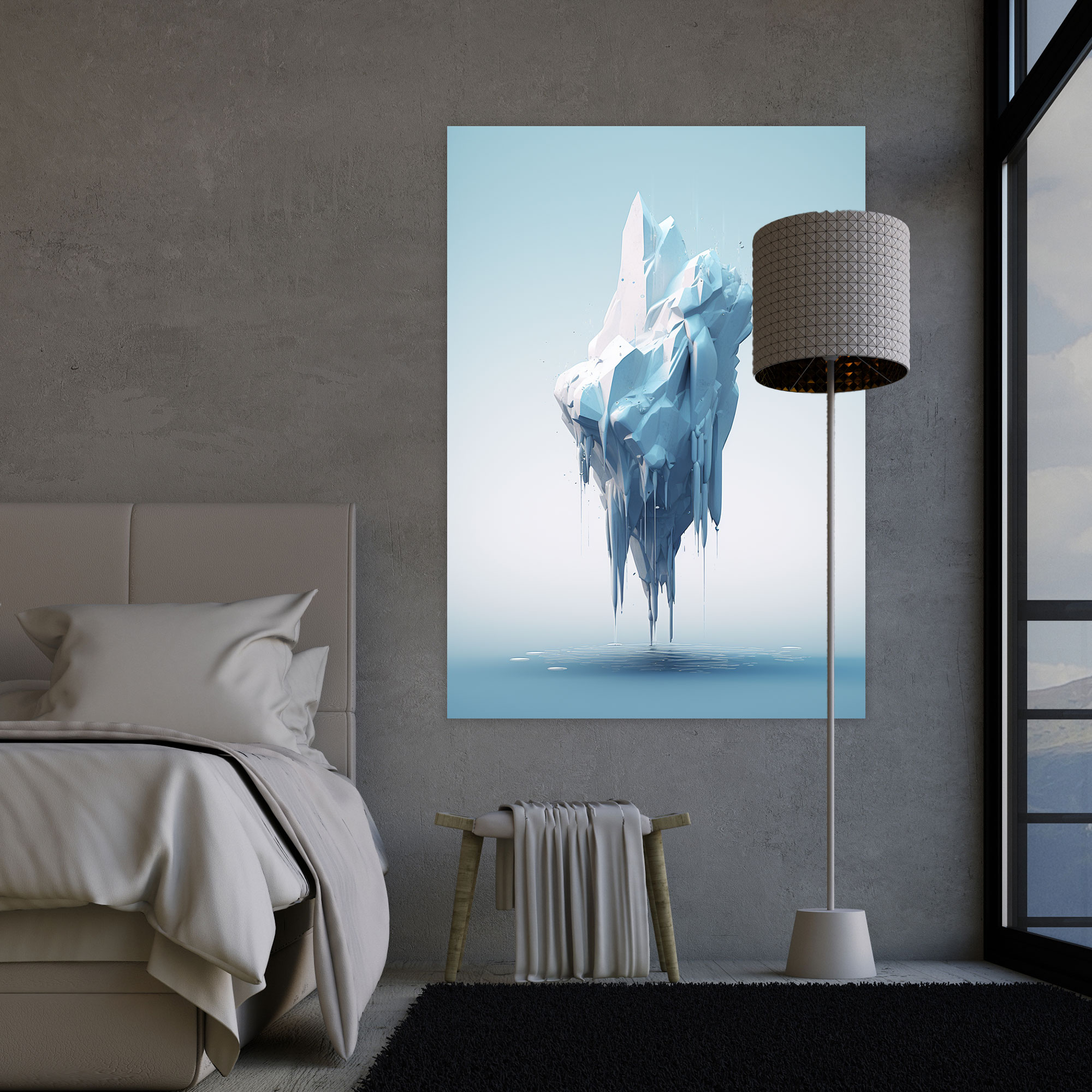 Melting Iceberg Wall Art - Iceberg, Futuristic Aesthetic, Canvas, Canvas Wall Art