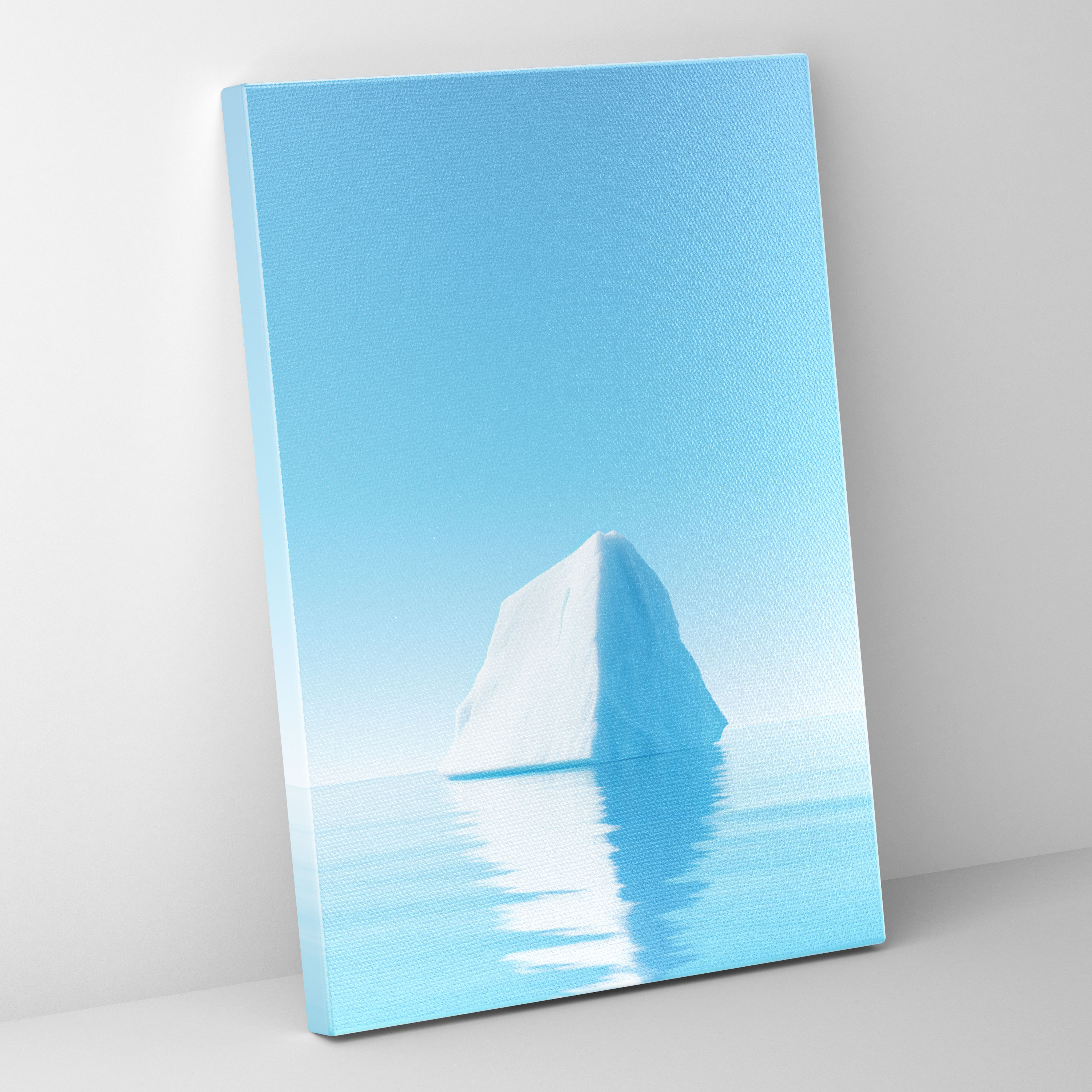 Solitary Iceberg Canvas Print - Iceberg, Canvas, Minimalist Photography, Solitary Iceberg
