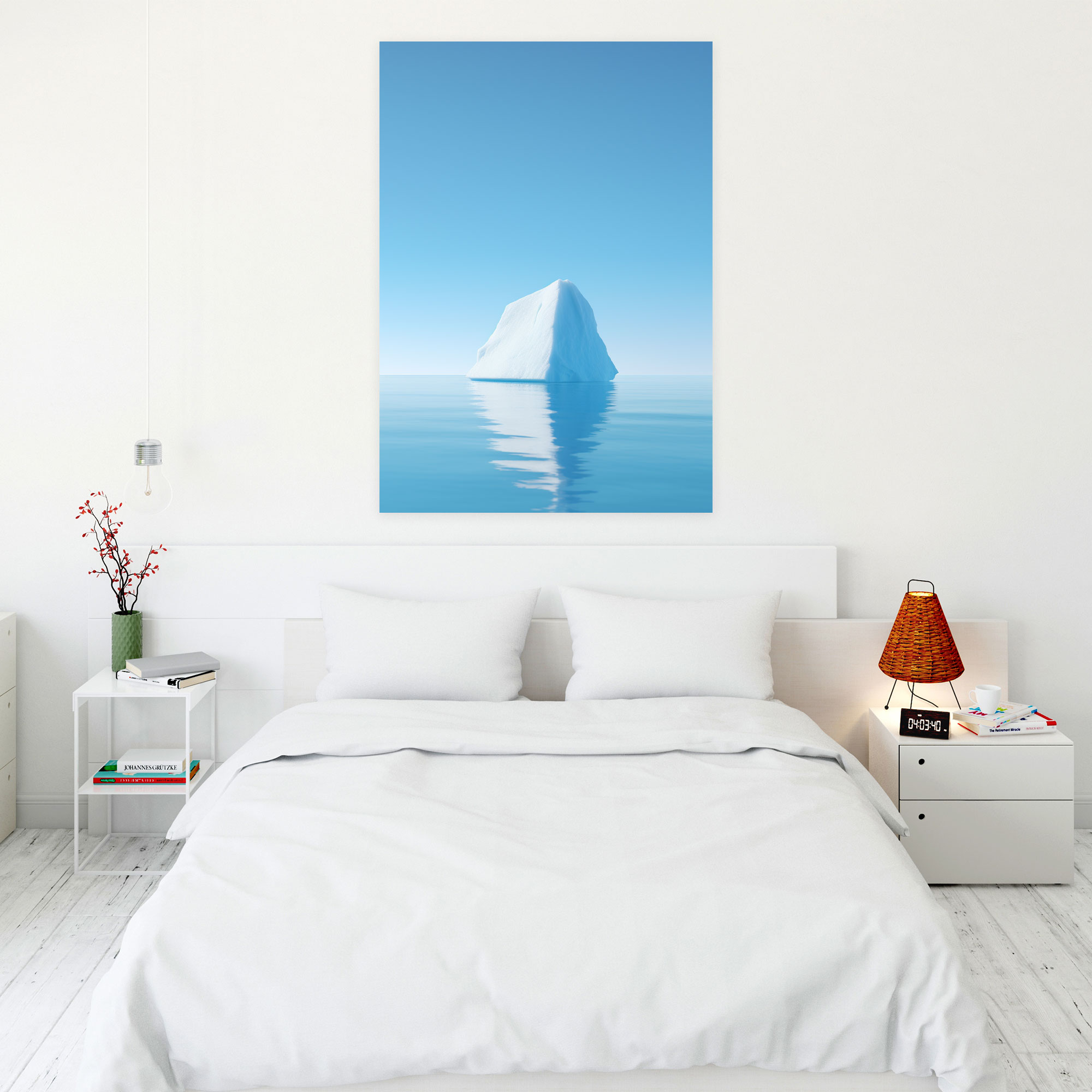 Solitary Iceberg Canvas Print - Iceberg, Canvas, Minimalist Photography, Solitary Iceberg