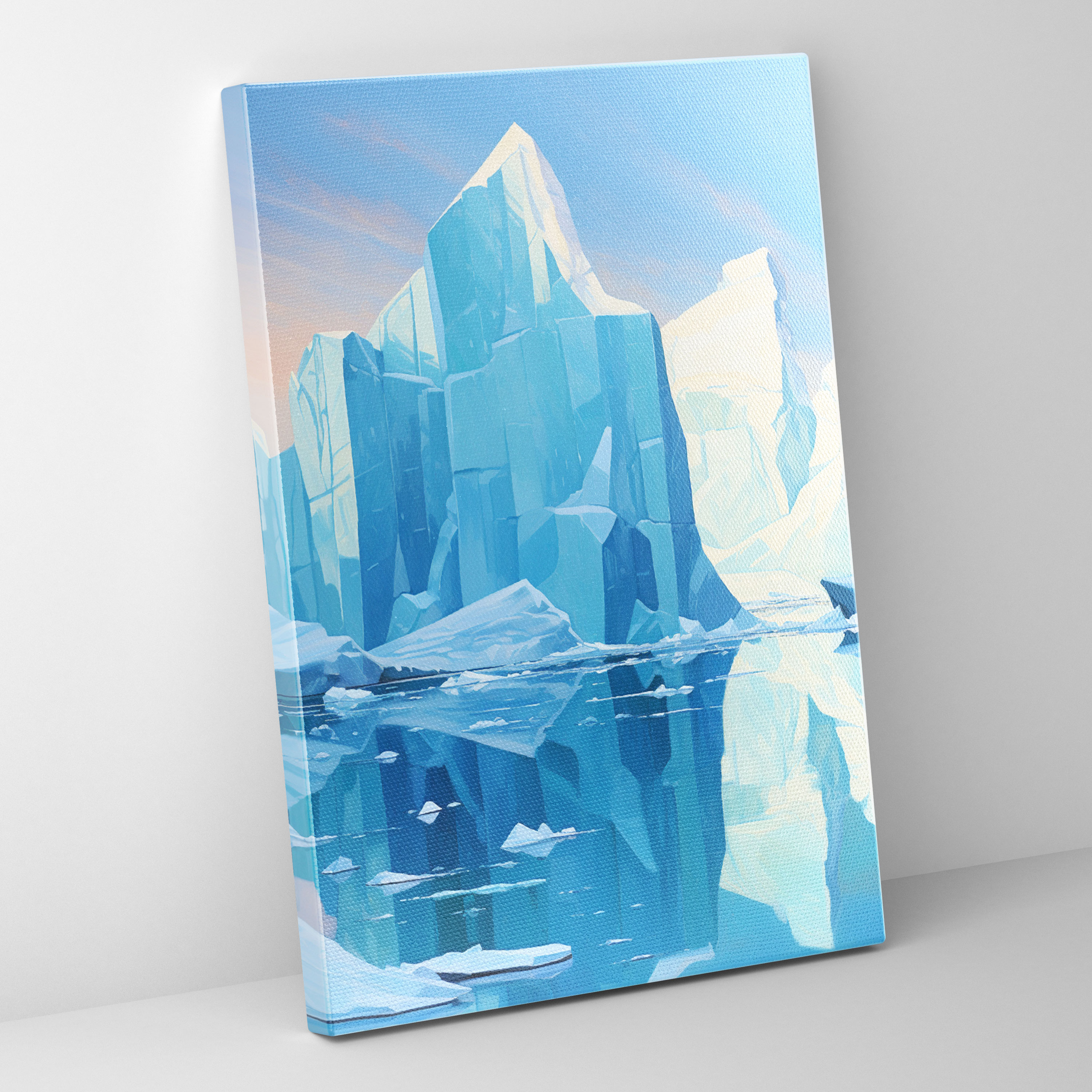 Serene Iceberg Canvas Print - Iceberg, Wall Art, Canvas Wall Art, Distant Iceberg