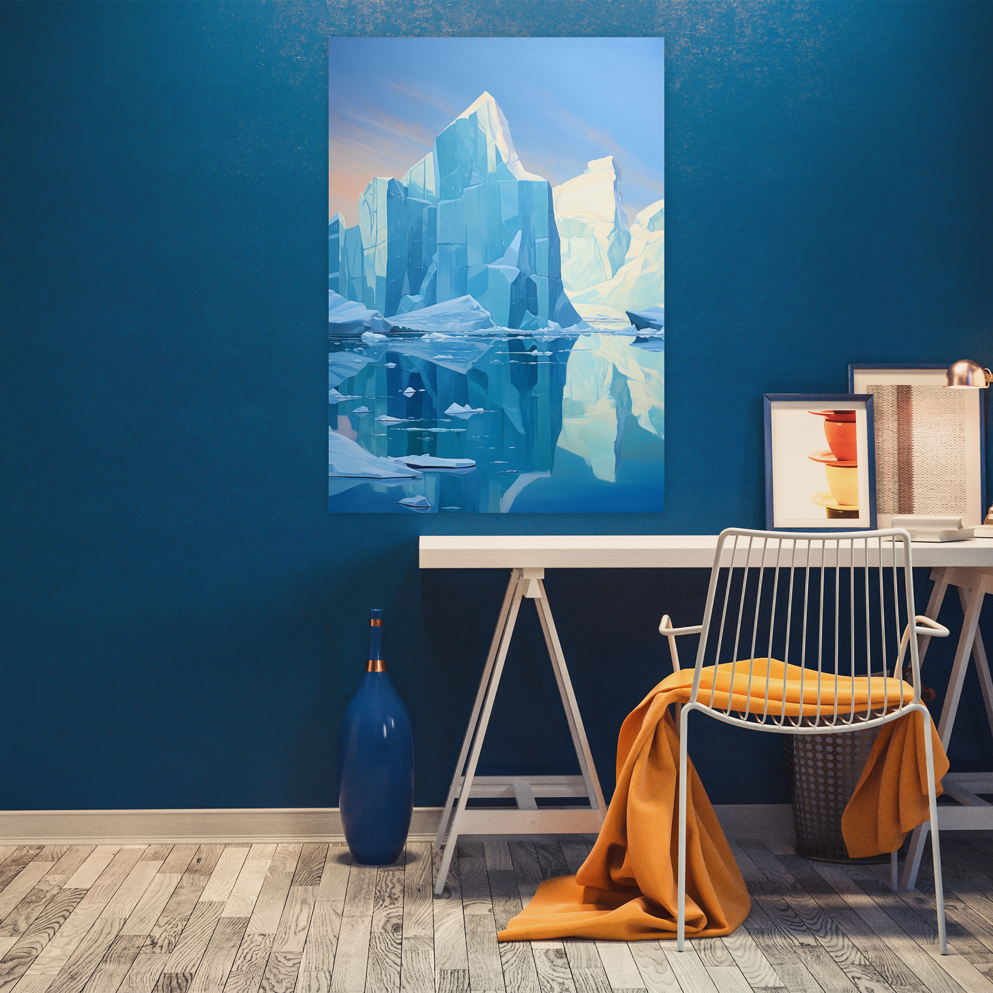 Serene Iceberg Canvas Print - Iceberg, Wall Art, Canvas Wall Art, Distant Iceberg