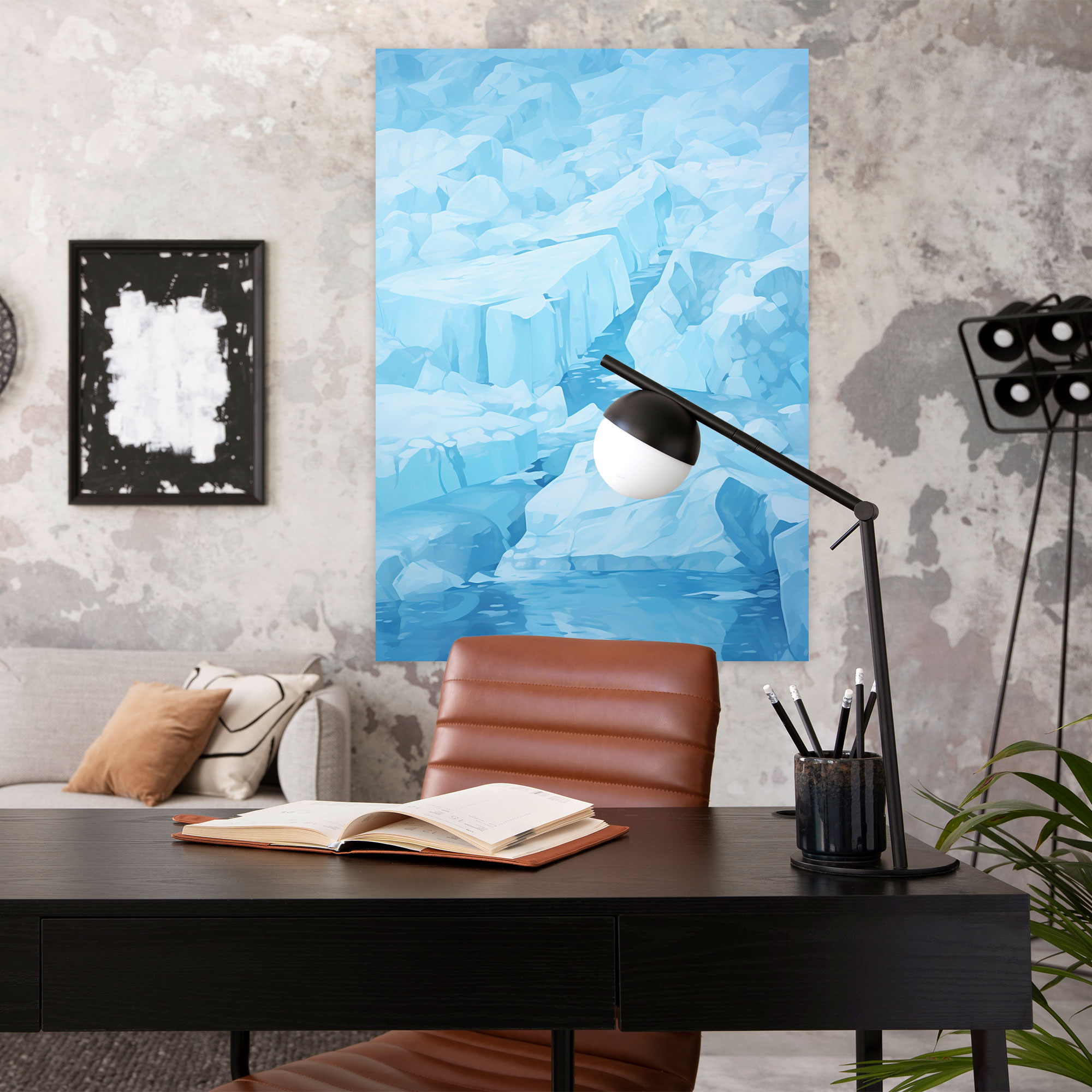 Intricate Iceberg Wall Art - Iceberg, Iceberg, Realistic Illustration, Canvas Wall Art