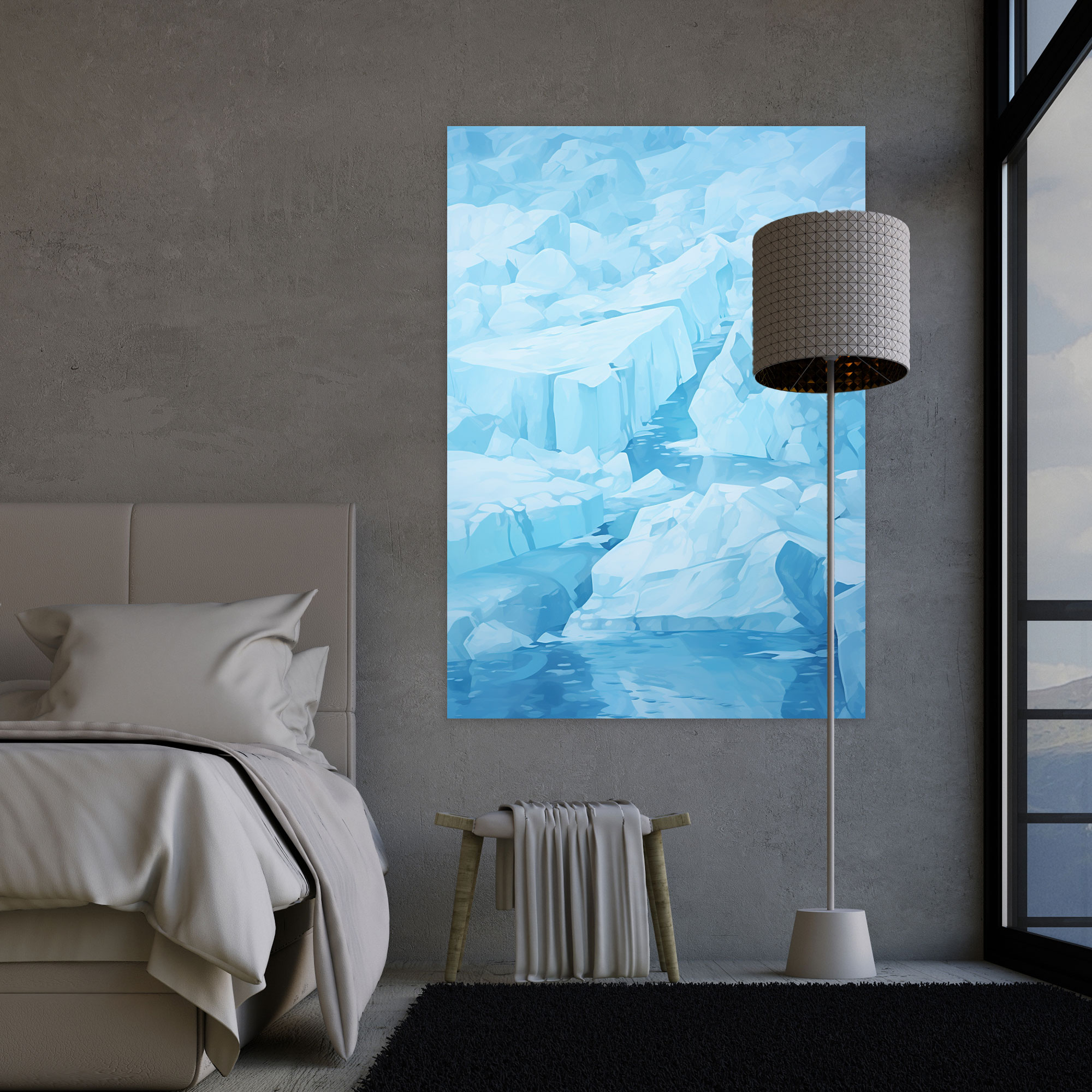 Intricate Iceberg Wall Art - Iceberg, Iceberg, Realistic Illustration, Canvas Wall Art