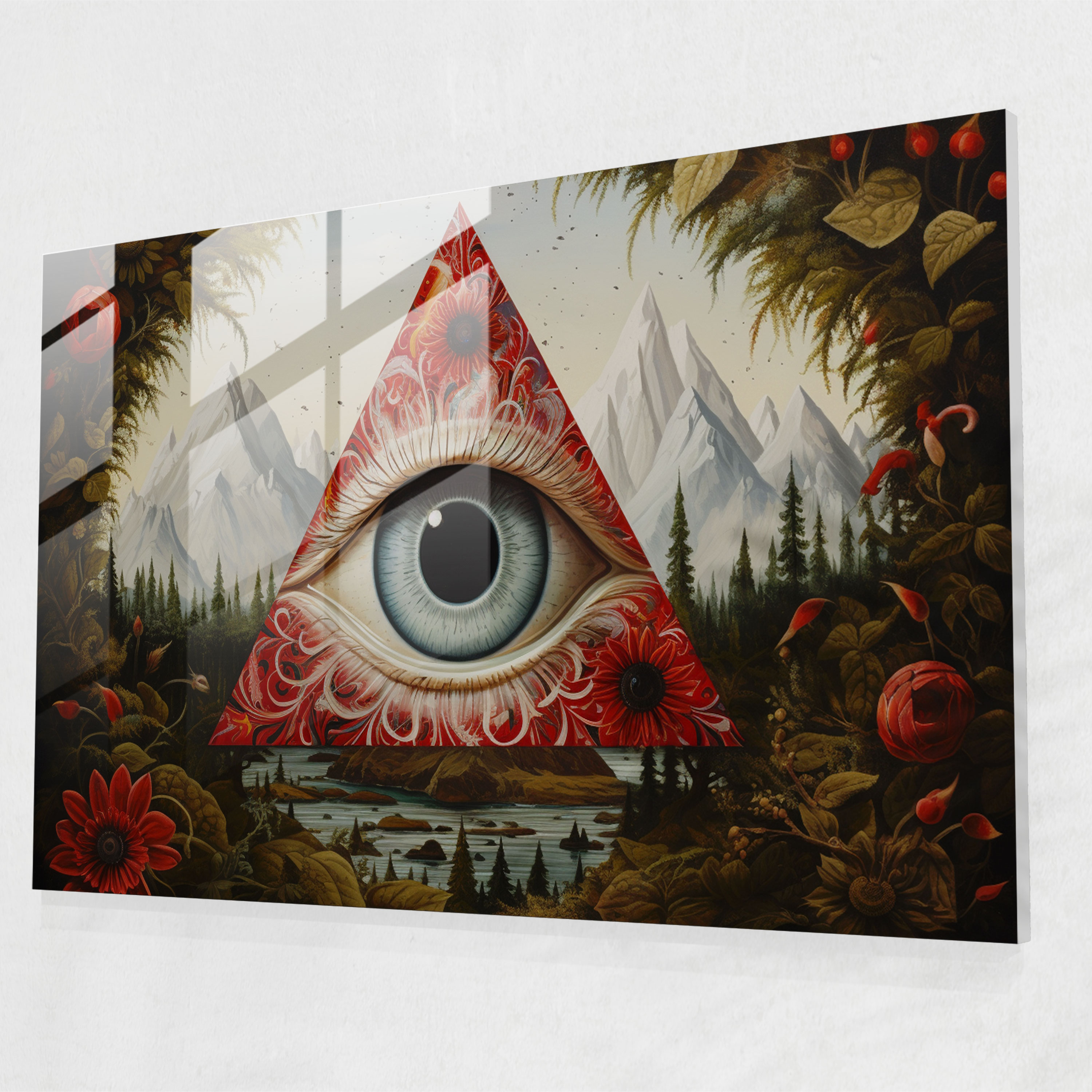 Illuminati Cam Sanatı - Surrealist Tablo Ev Dekorasyonu