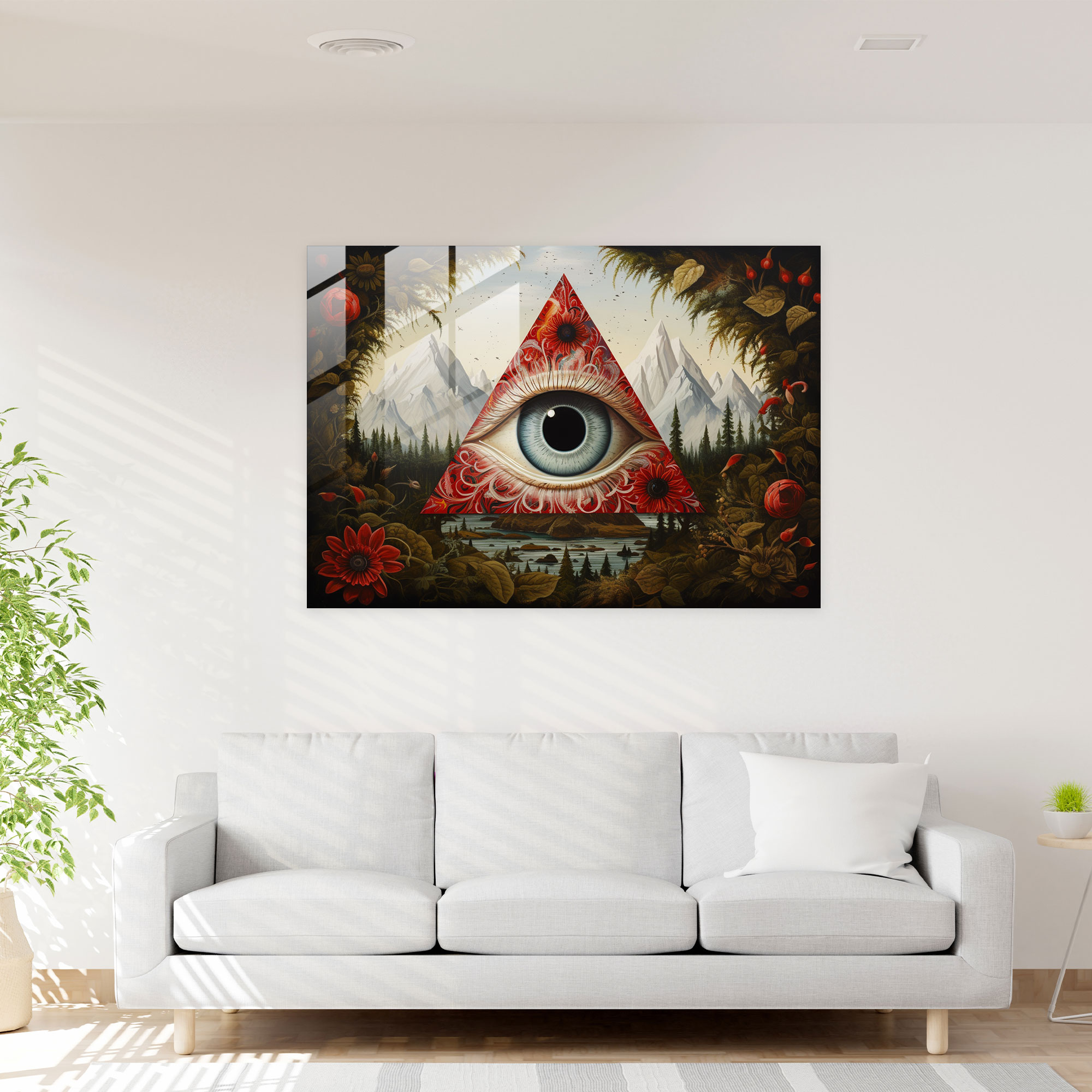 Illuminati Cam Sanatı - Surrealist Tablo Ev Dekorasyonu