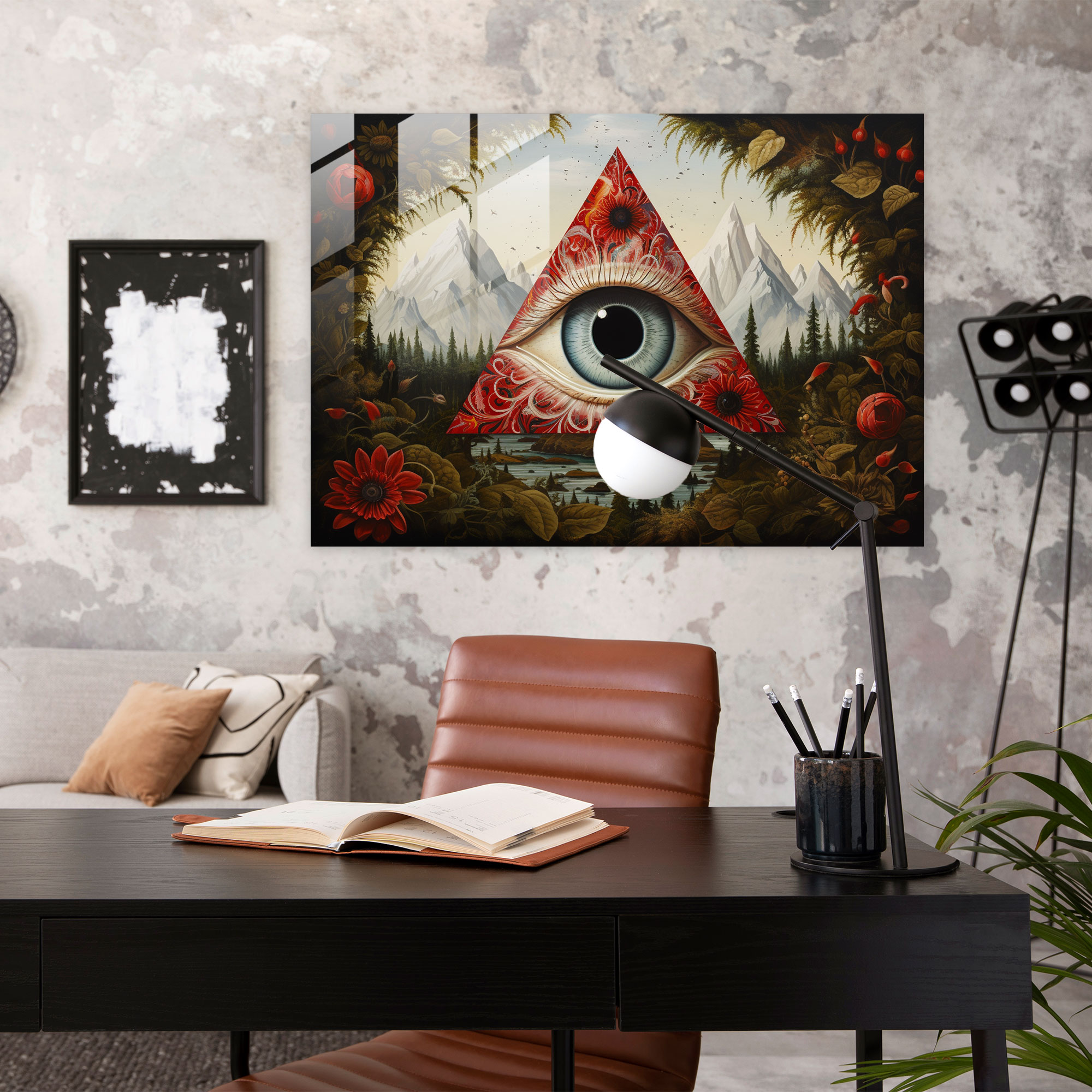 Illuminati Cam Sanatı - Surrealist Tablo Ev Dekorasyonu