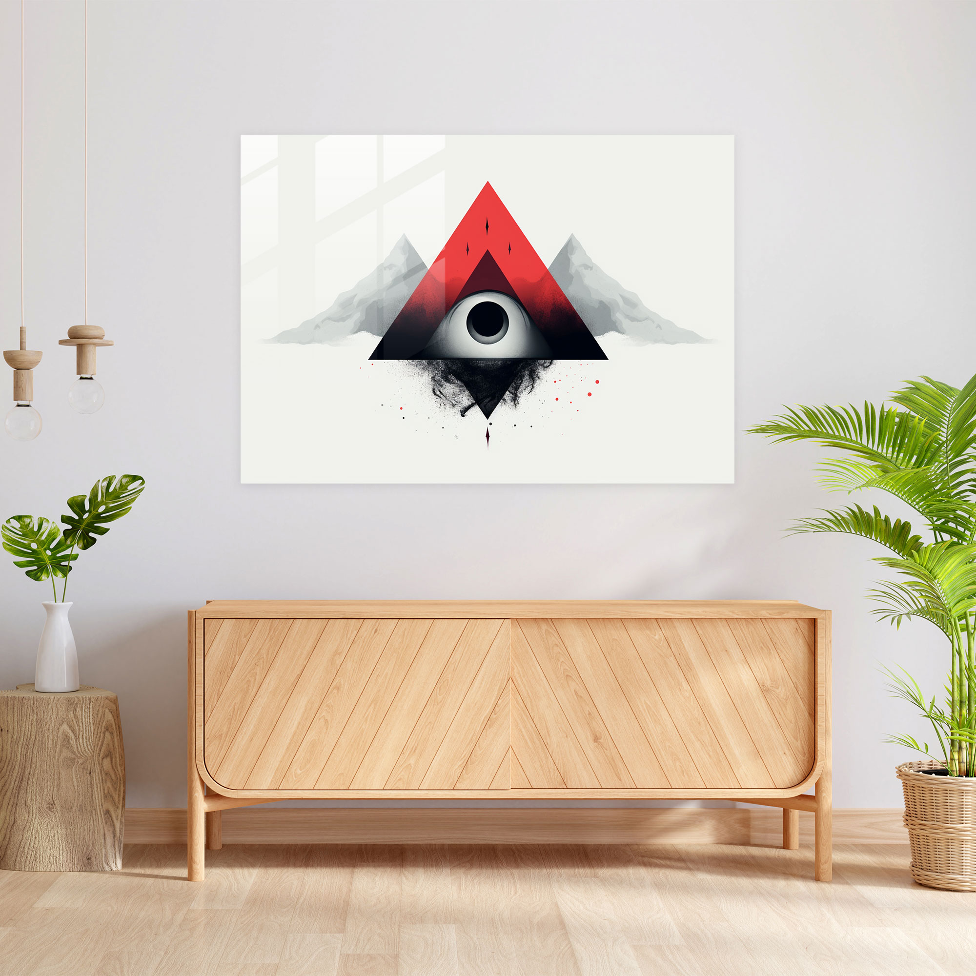 Illuminati Modern Sanat Cam Tablo - Işıltılı Cam Sanatı Gizem