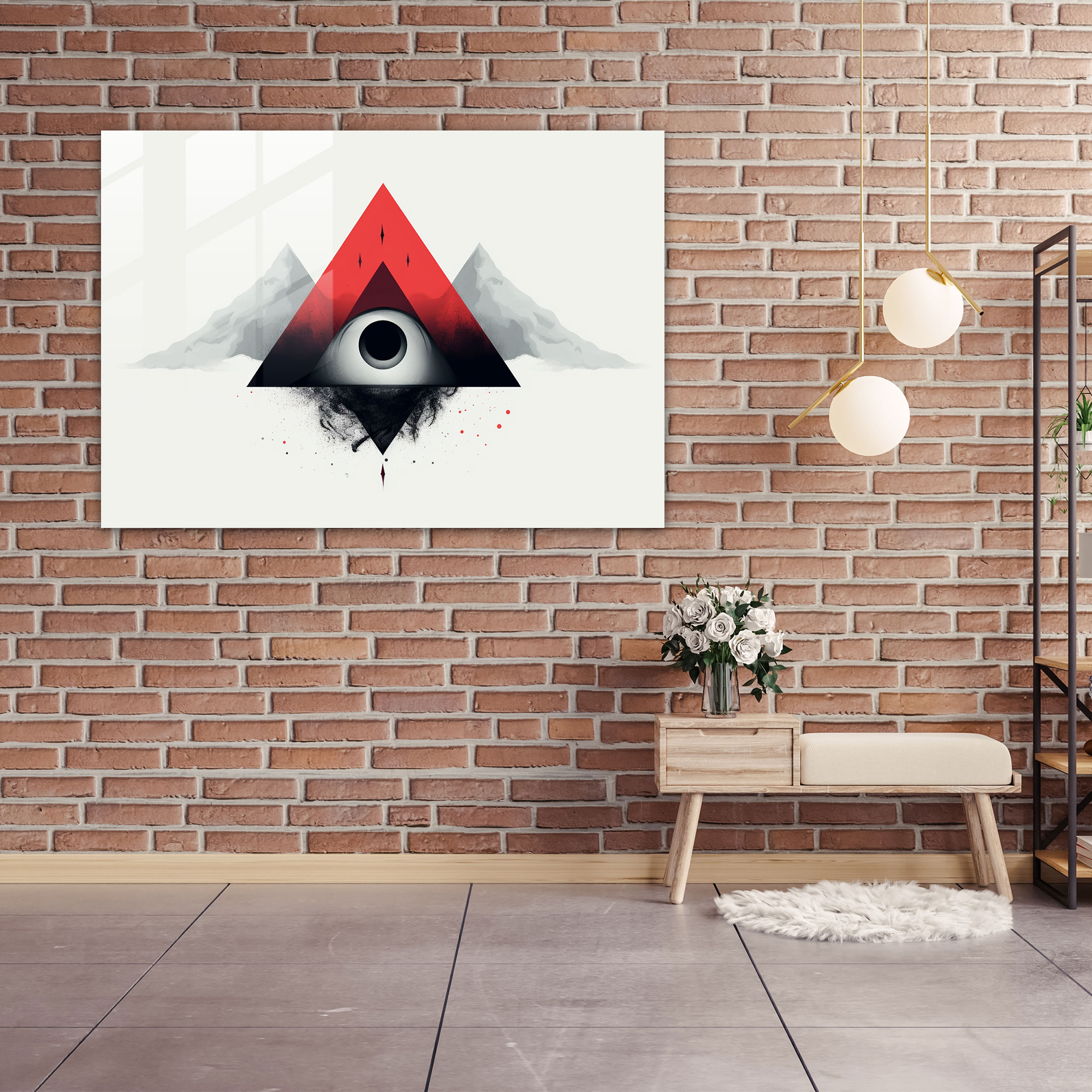 Illuminati Modern Sanat Cam Tablo - Işıltılı Cam Sanatı Gizem