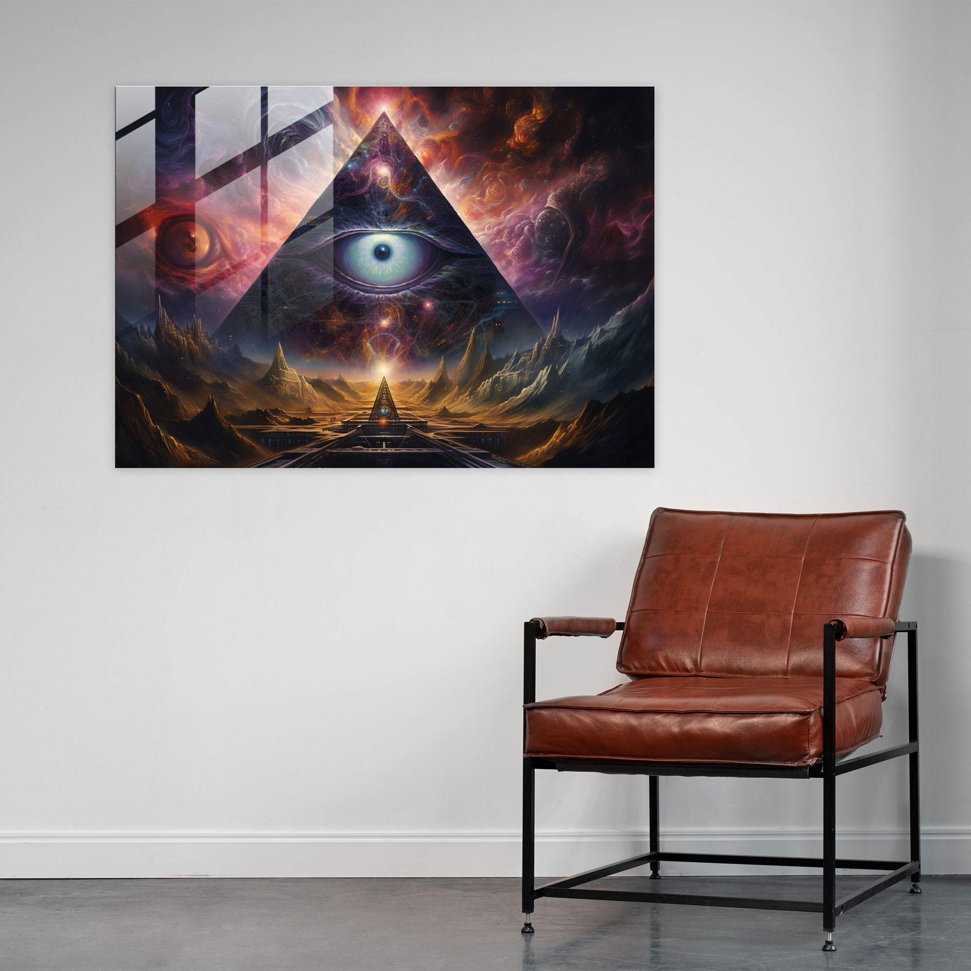 Illuminati Kozmik Cam Duvar Sanatı - Ev Dekorasyonu Duvar Dekorasyonu