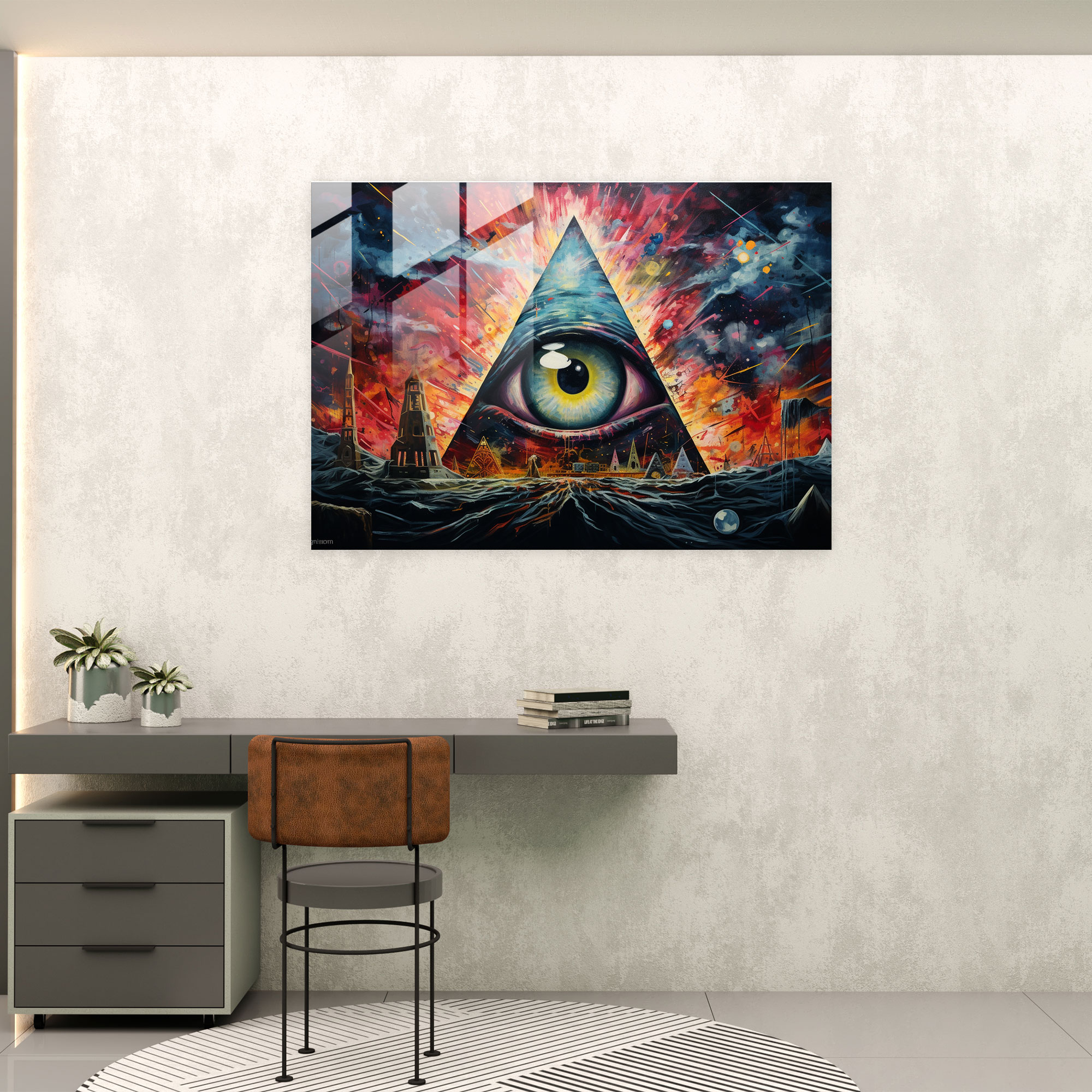 Illuminati Expressionist Glass Print - Illuminati, Expressionist Painting, Glass Print, Glass Wall Art