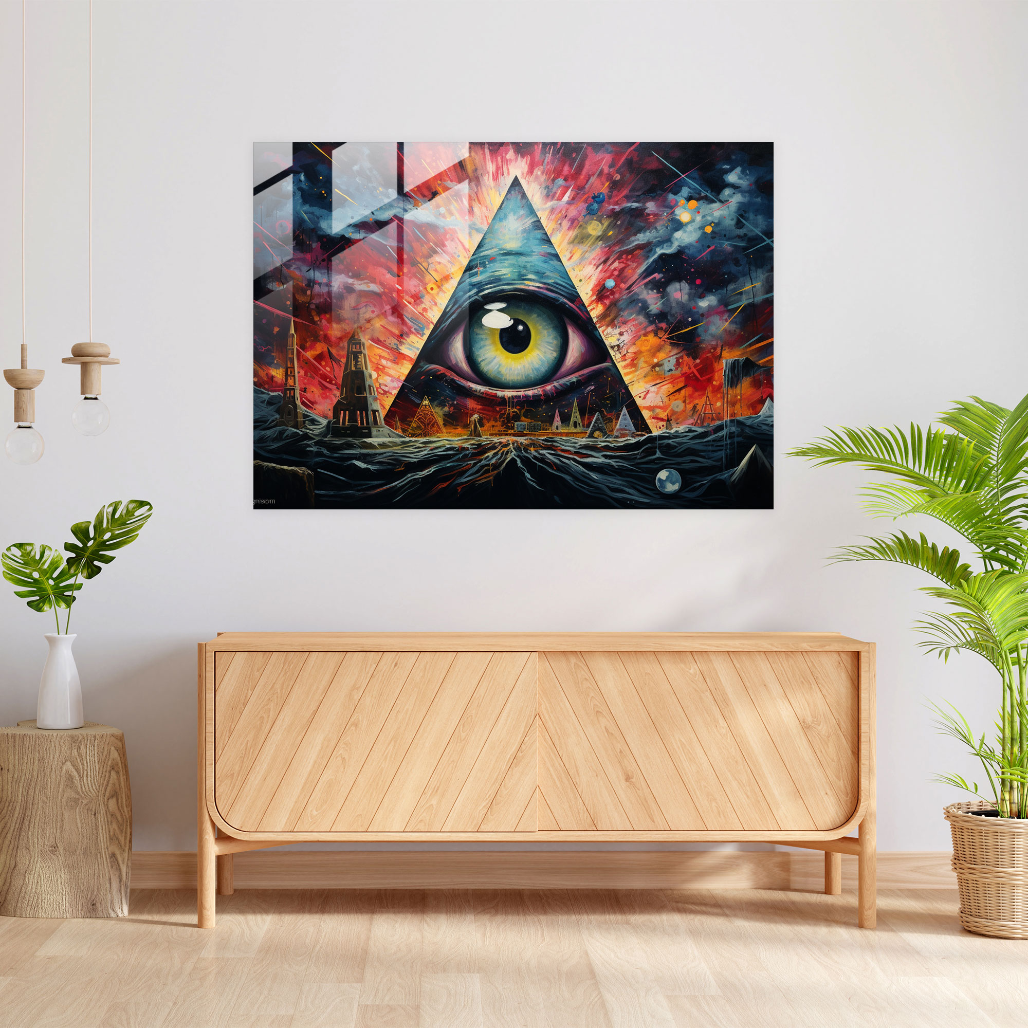 Illuminati Expressionist Glass Print - Illuminati, Expressionist Painting, Glass Print, Glass Wall Art