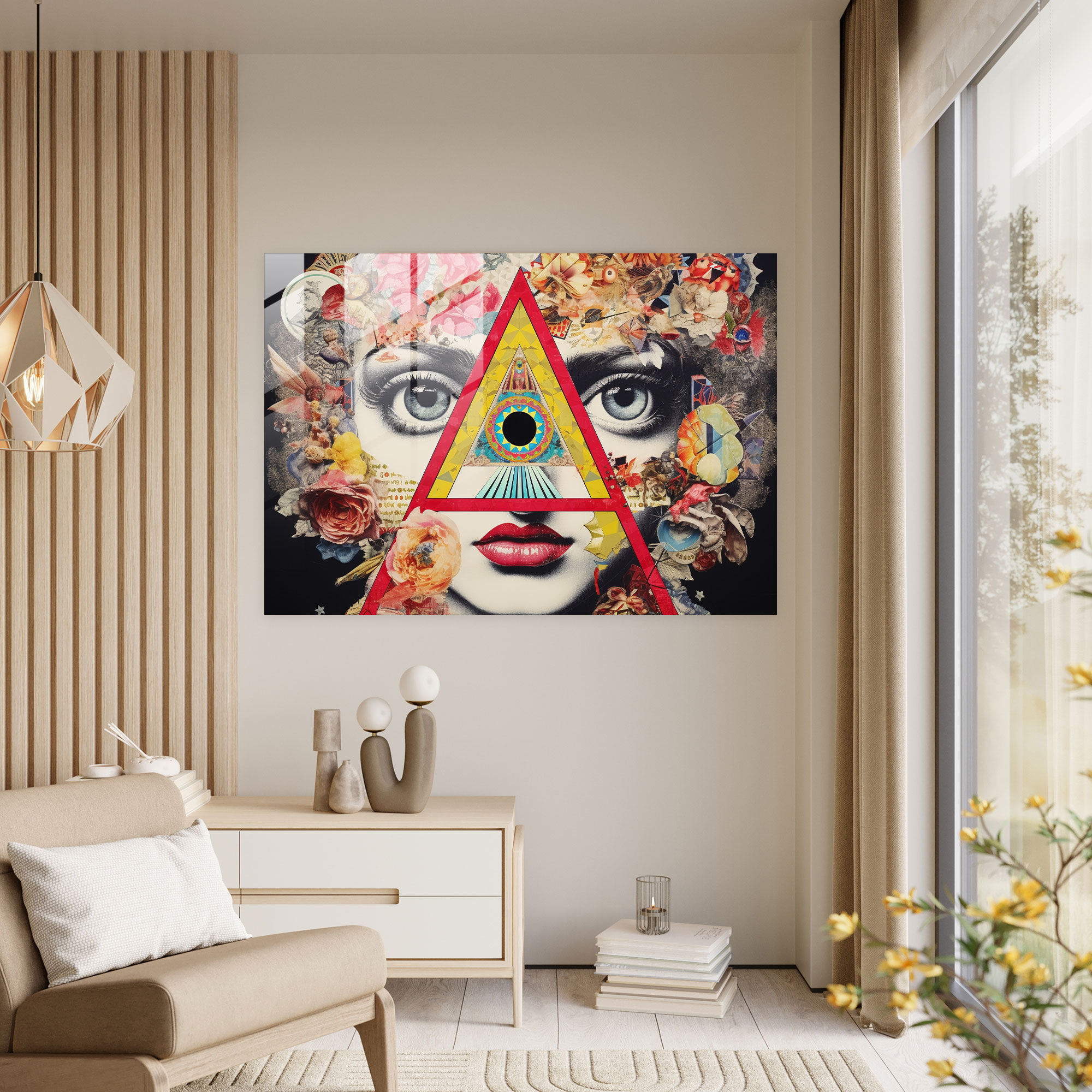 Illuminati Modern Cam Duvar Sanatı - Cam Tablo