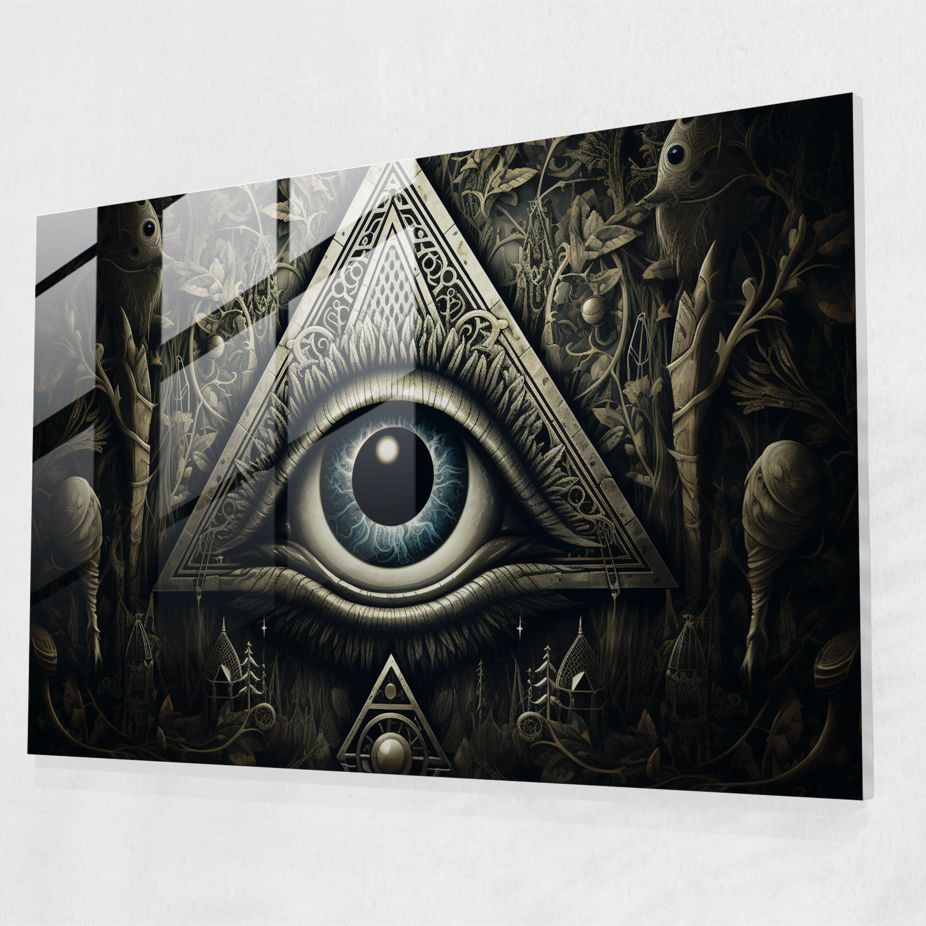 Illuminati Symbol Glass Wall Art - Illuminati, Wall Decoration, Home Decoration, Glass Wall Art