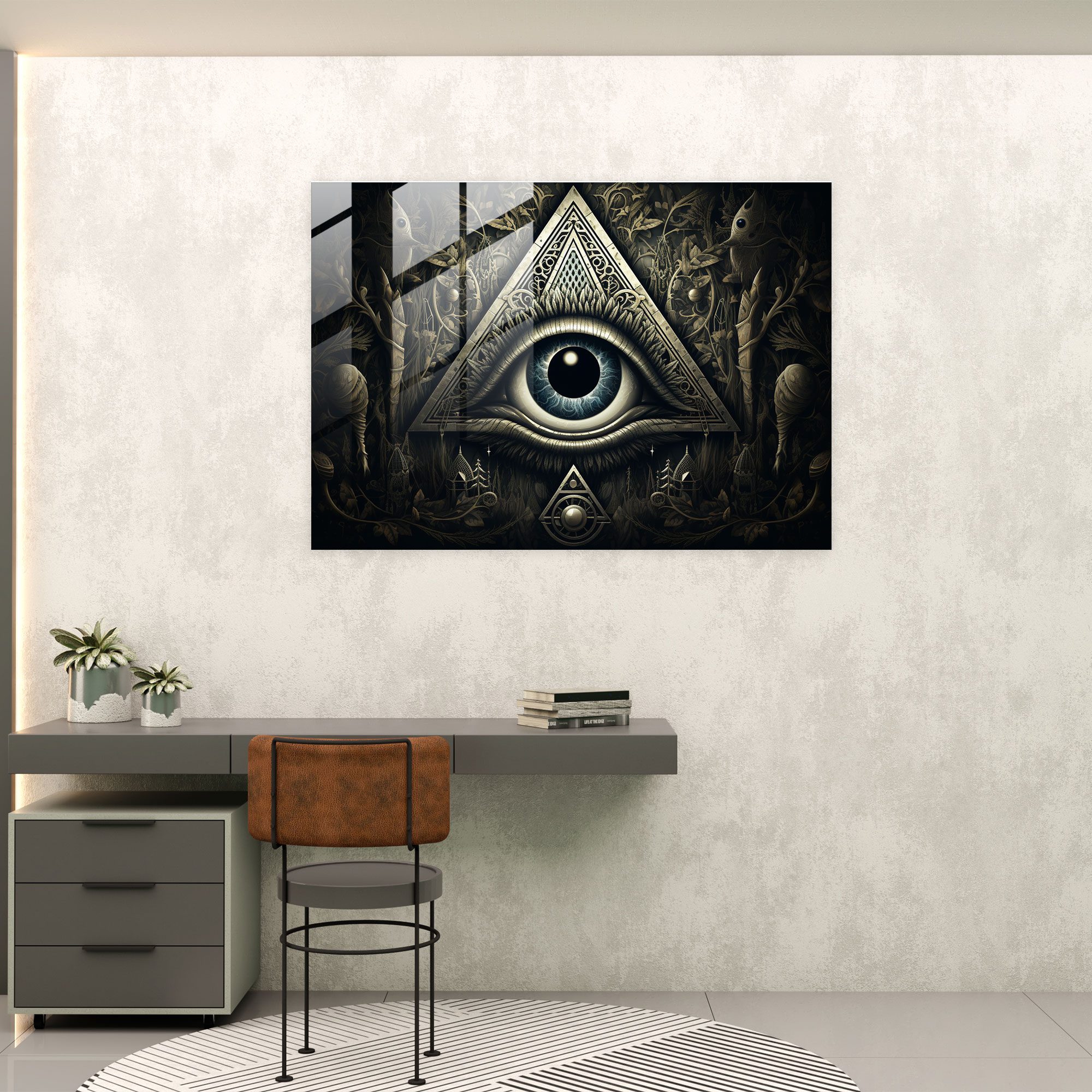 Illuminati Symbol Glass Wall Art - Illuminati, Wall Decoration, Home Decoration, Glass Wall Art