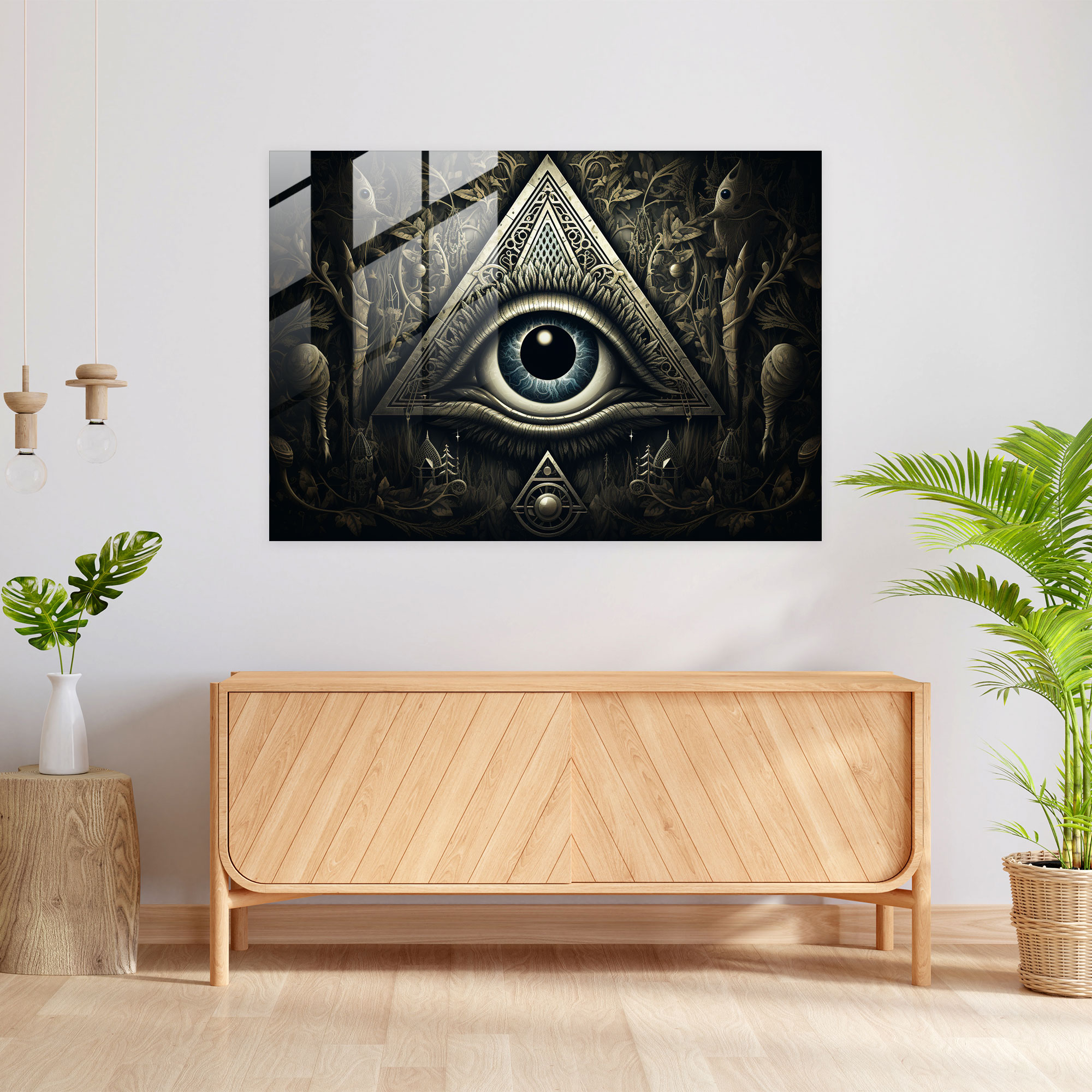 Illuminati Symbol Glass Wall Art - Illuminati, Wall Decoration, Home Decoration, Glass Wall Art