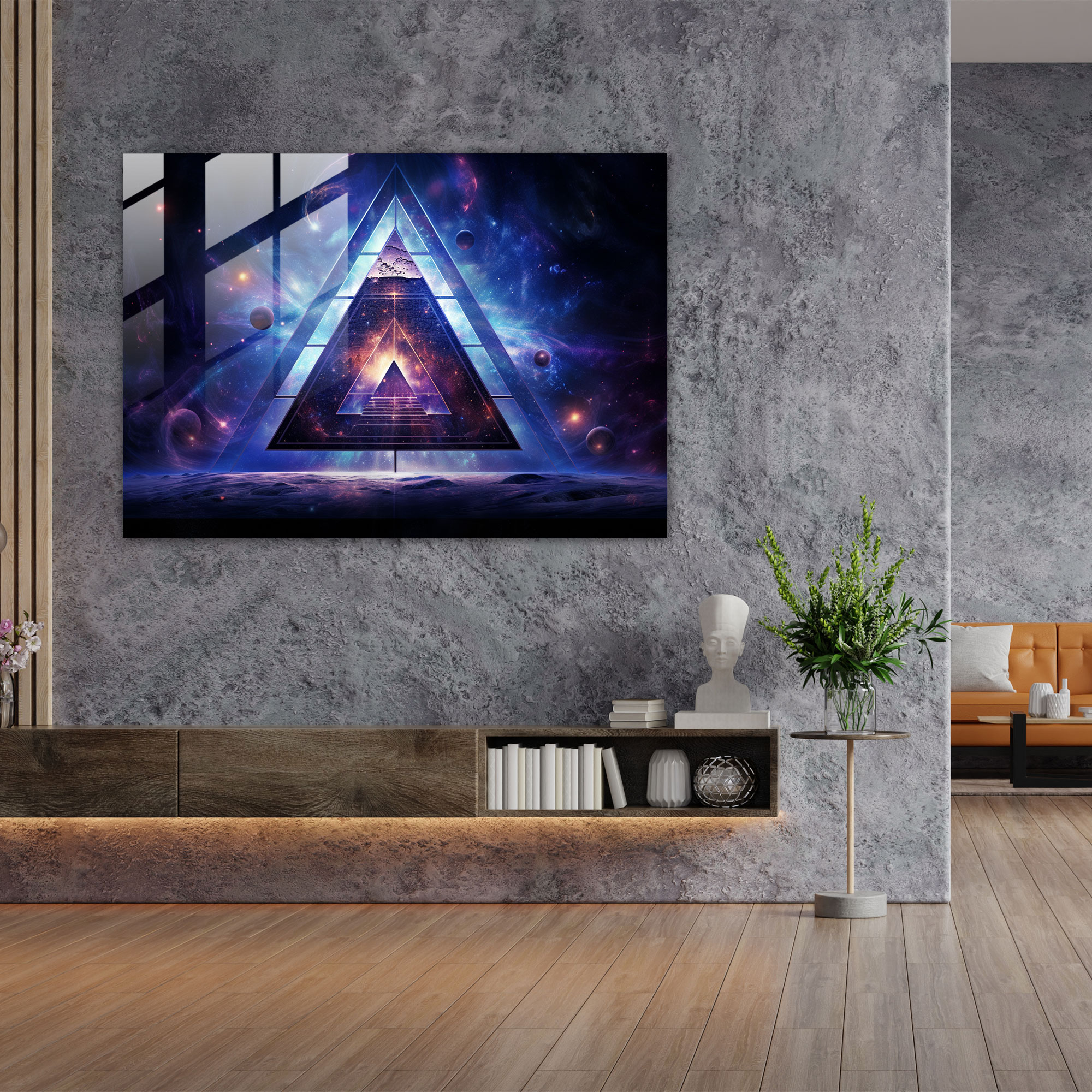 Illuminati Pyramid Glass Wall Art - Illuminati, Glass Wall Art, Home Decoration, Mysticism