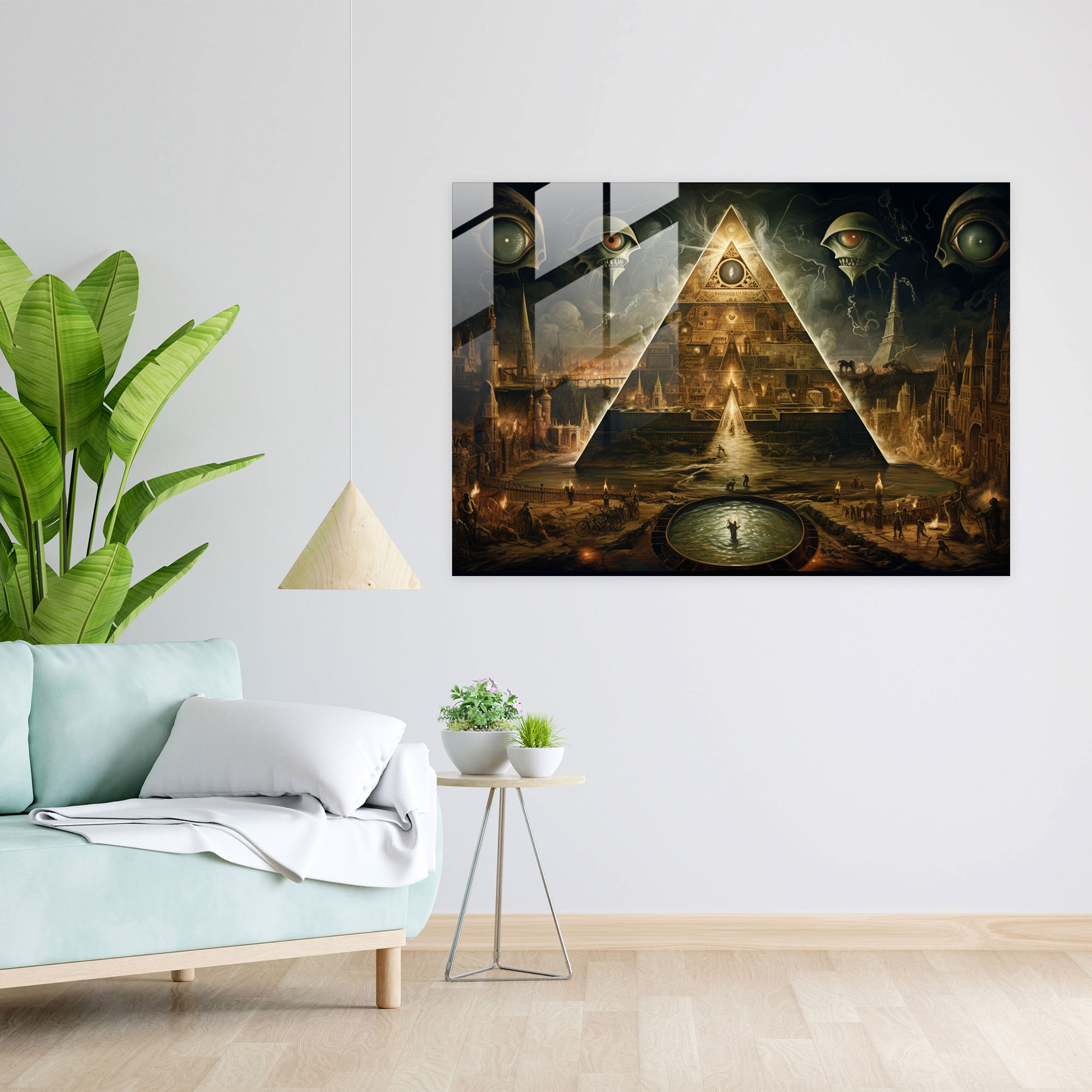 Illuminati Influence Glass Print - Illuminati, Home Decoration, Enigma, Society