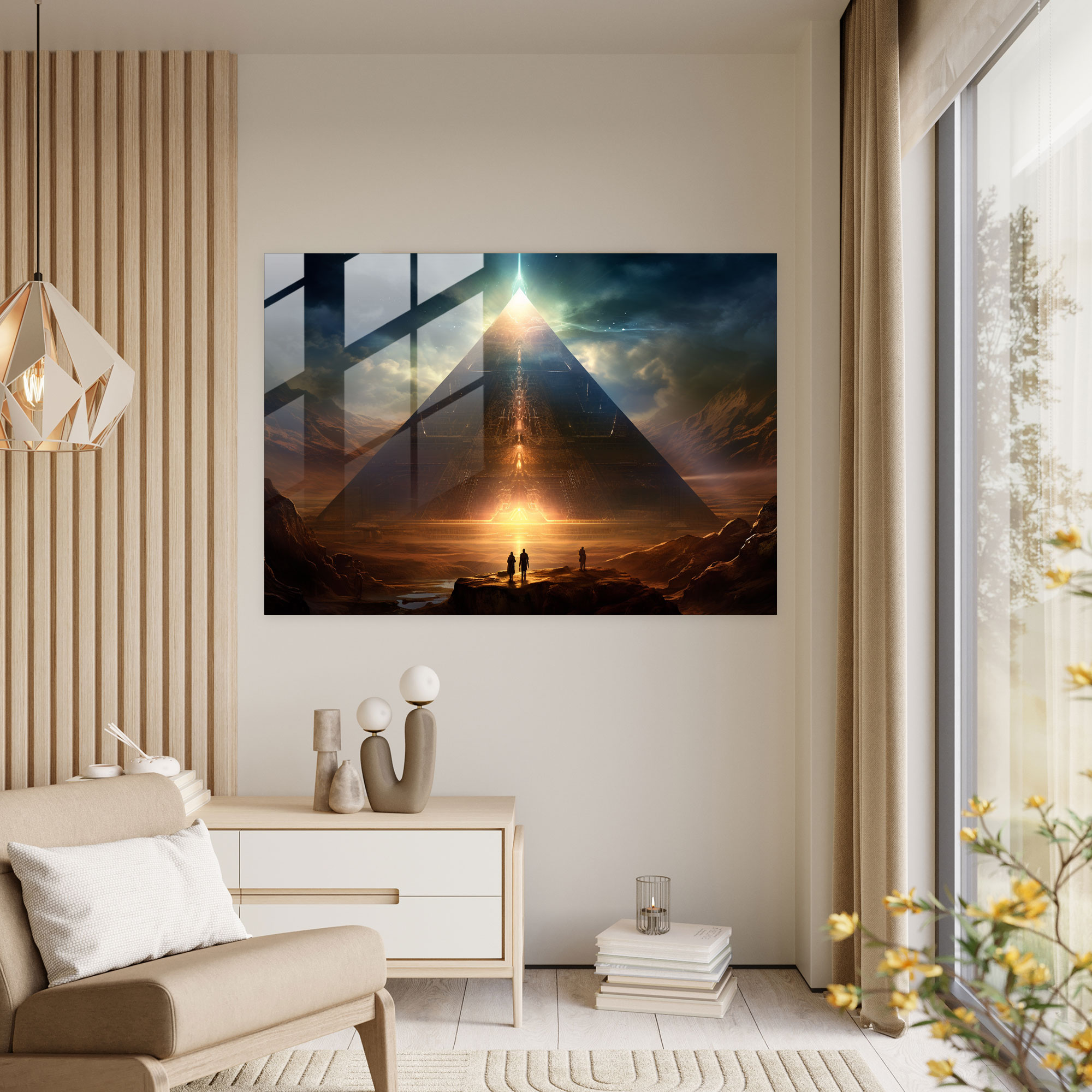 Illuminati Pyramid Glass Print - Illuminati, Home Decoration, Modern Art, Glass Wall Art