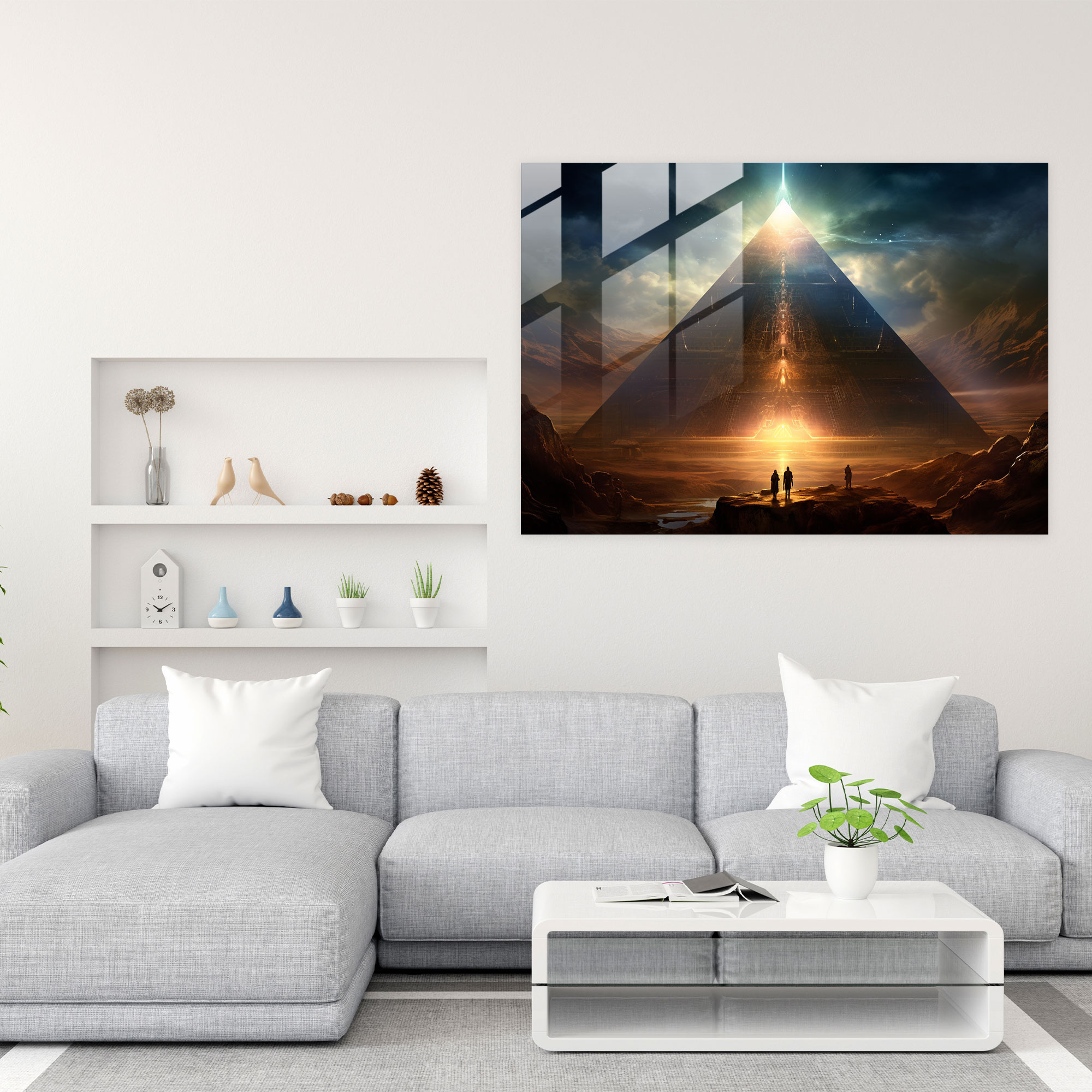 Illuminati Pyramid Glass Print - Illuminati, Home Decoration, Modern Art, Glass Wall Art