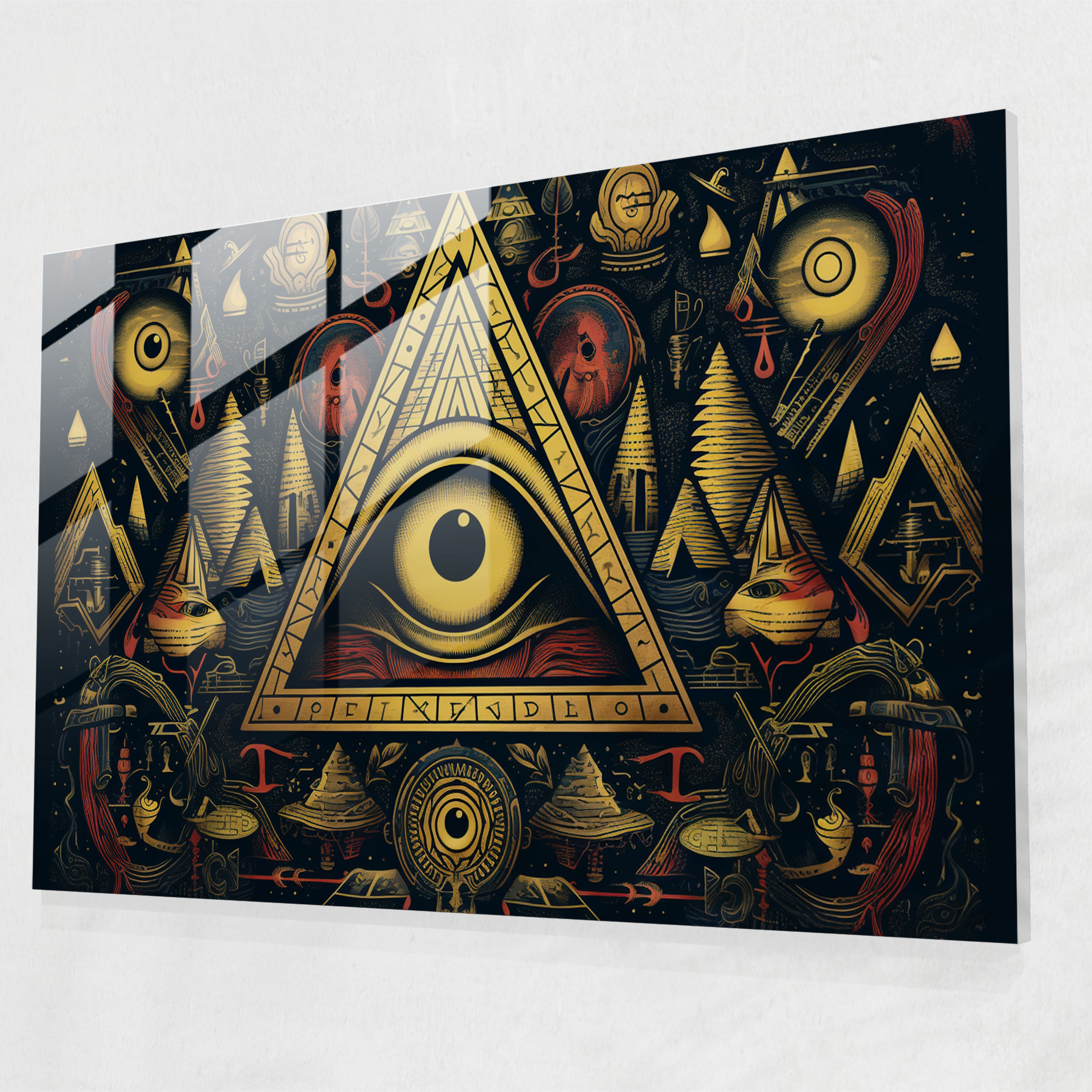 Illuminati Symbols Glass Print - Illuminati, Glass Print, Home Decoration, Wall Decoration