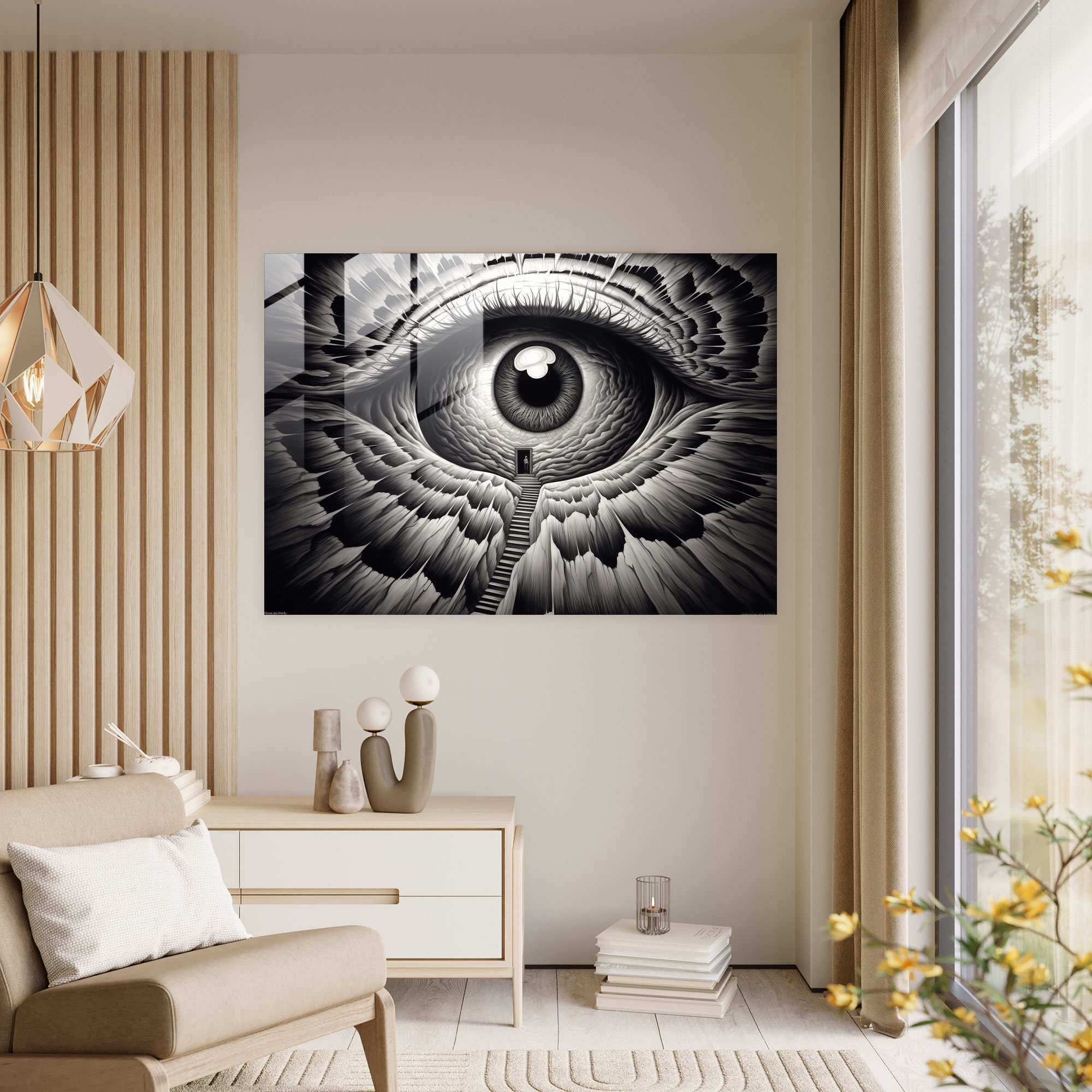 Enigmatic Spiral Glass Print - Illuminati, Hypnotic, Glass Wall Art, Glass Print