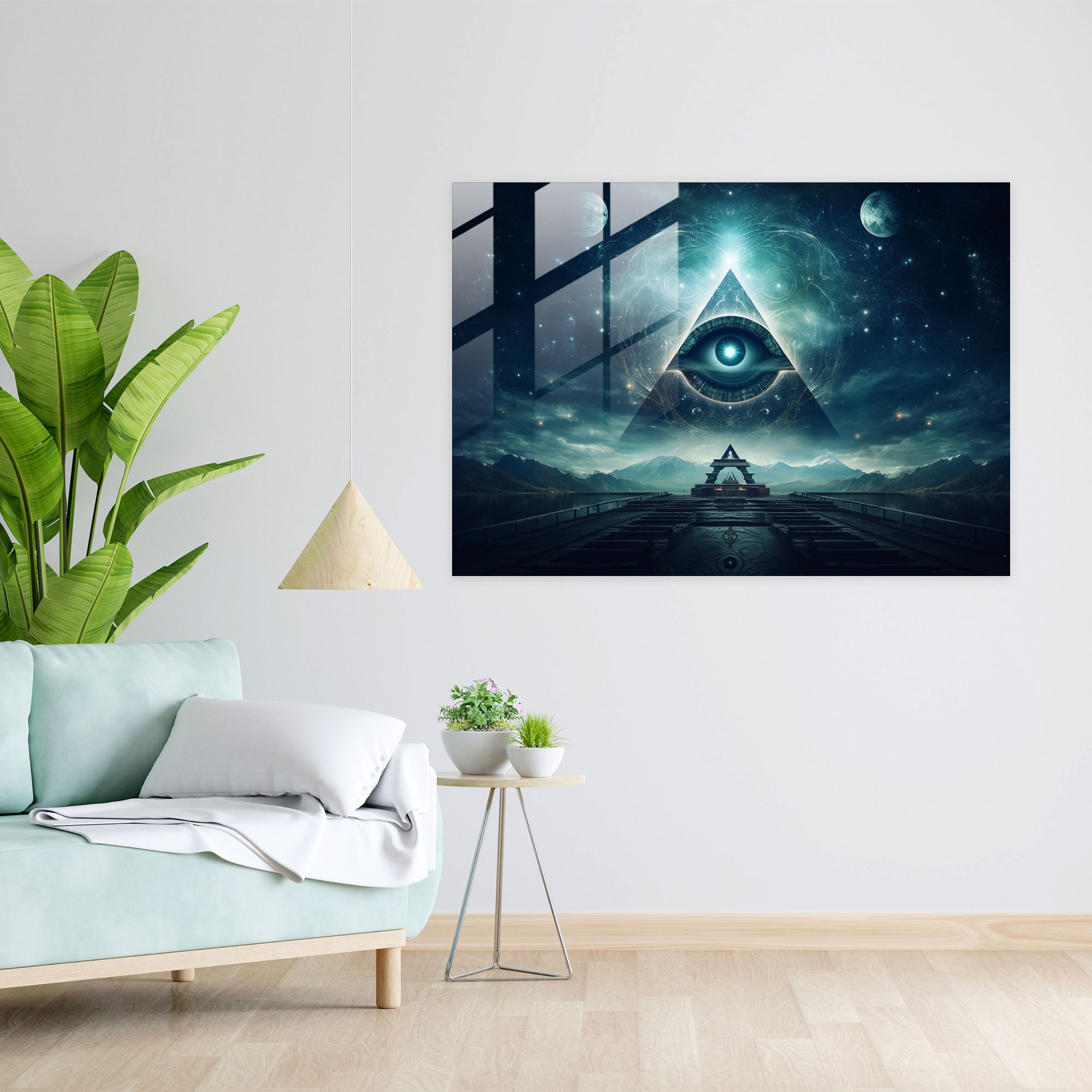 Göksel Illuminati Cam Tablo - Modern Sanat Göksel Tema