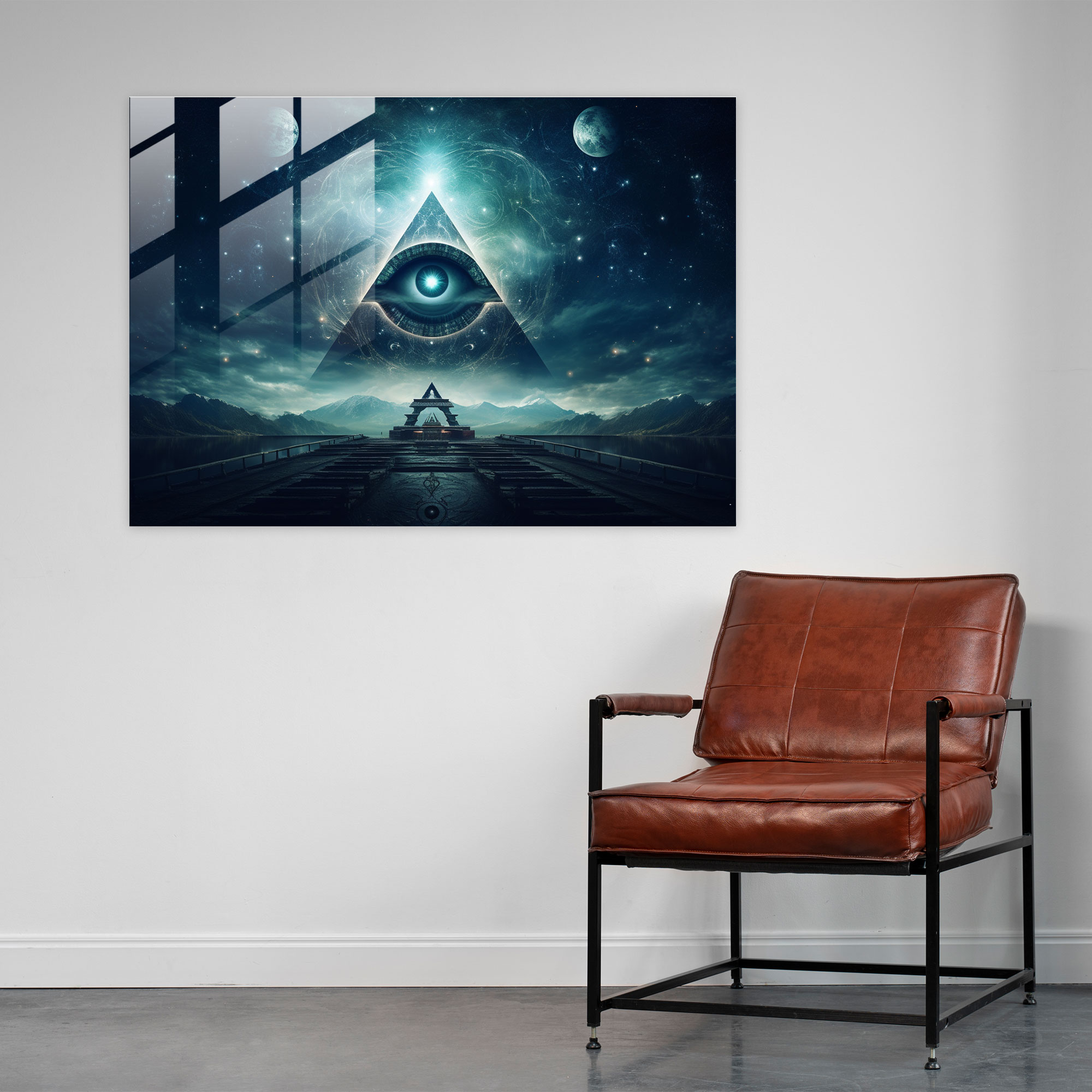 Göksel Illuminati Cam Tablo - Modern Sanat Göksel Tema