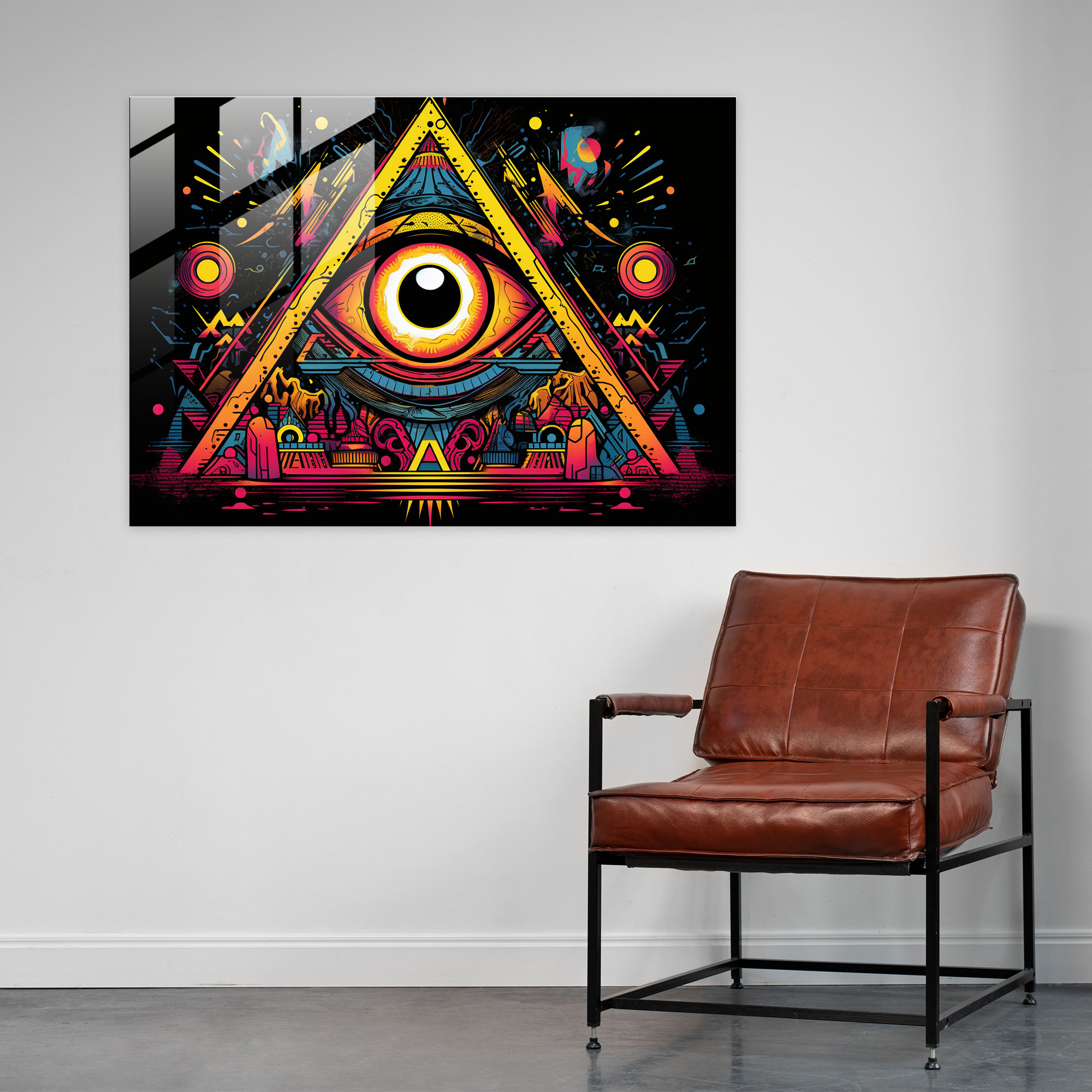 Canlı Illuminati Cam Sanatı - Aydınlatıcı Modern Tasarım Cam Duvar Sanatı Modern Sanat