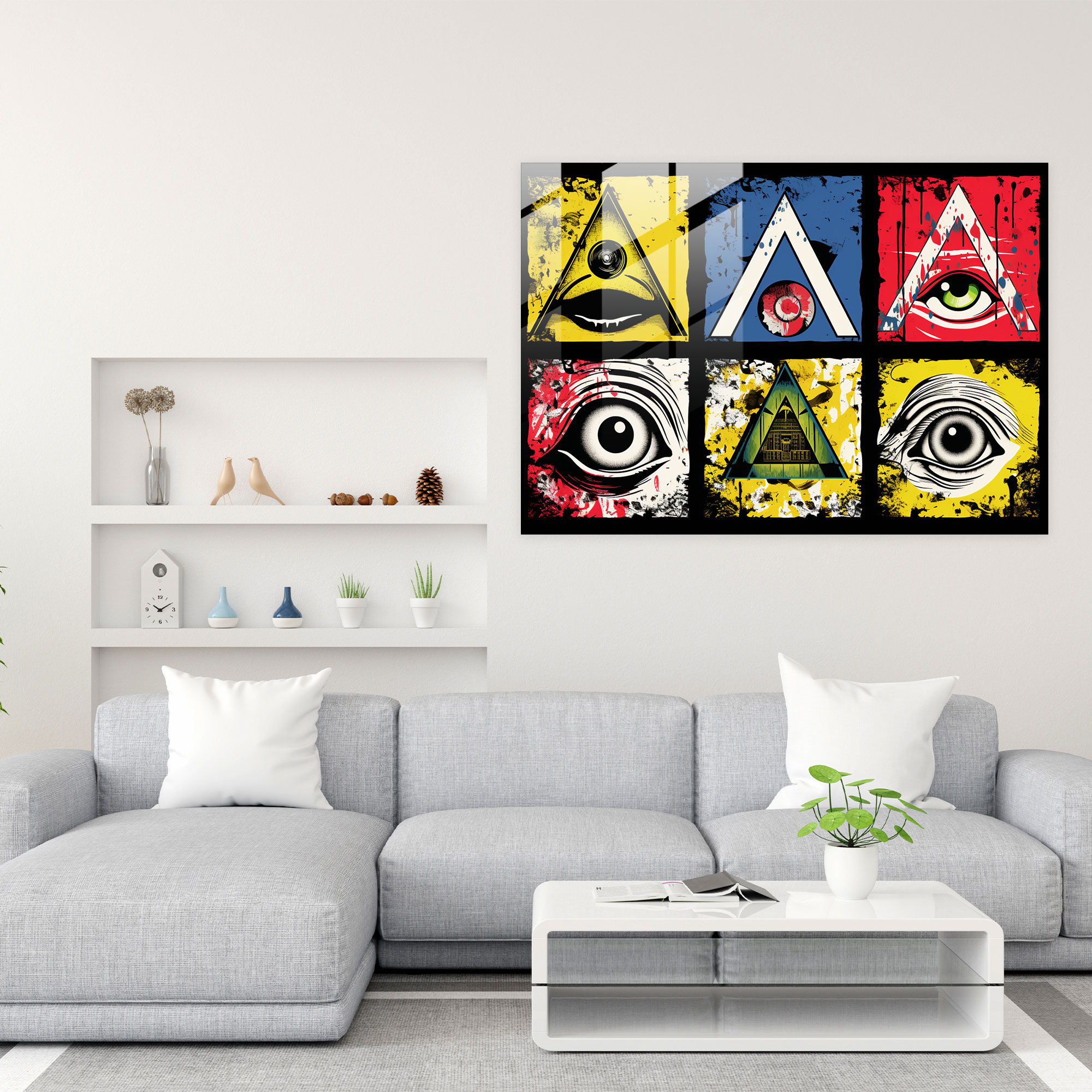Pop Illuminati Glass Art - Illuminati, Pop Art Design, Cultural Icons, Illuminati Symbols