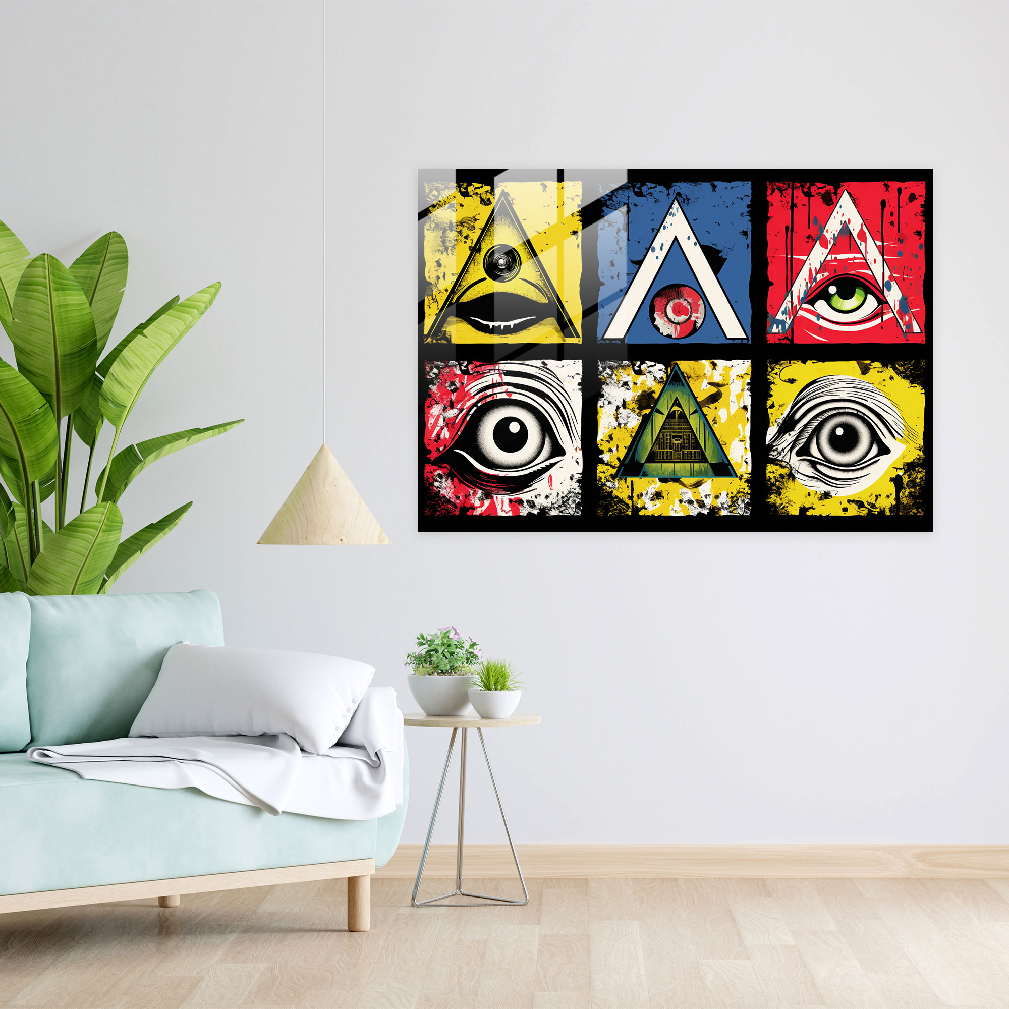 Pop Illuminati Glass Art - Illuminati, Pop Art Design, Cultural Icons, Illuminati Symbols
