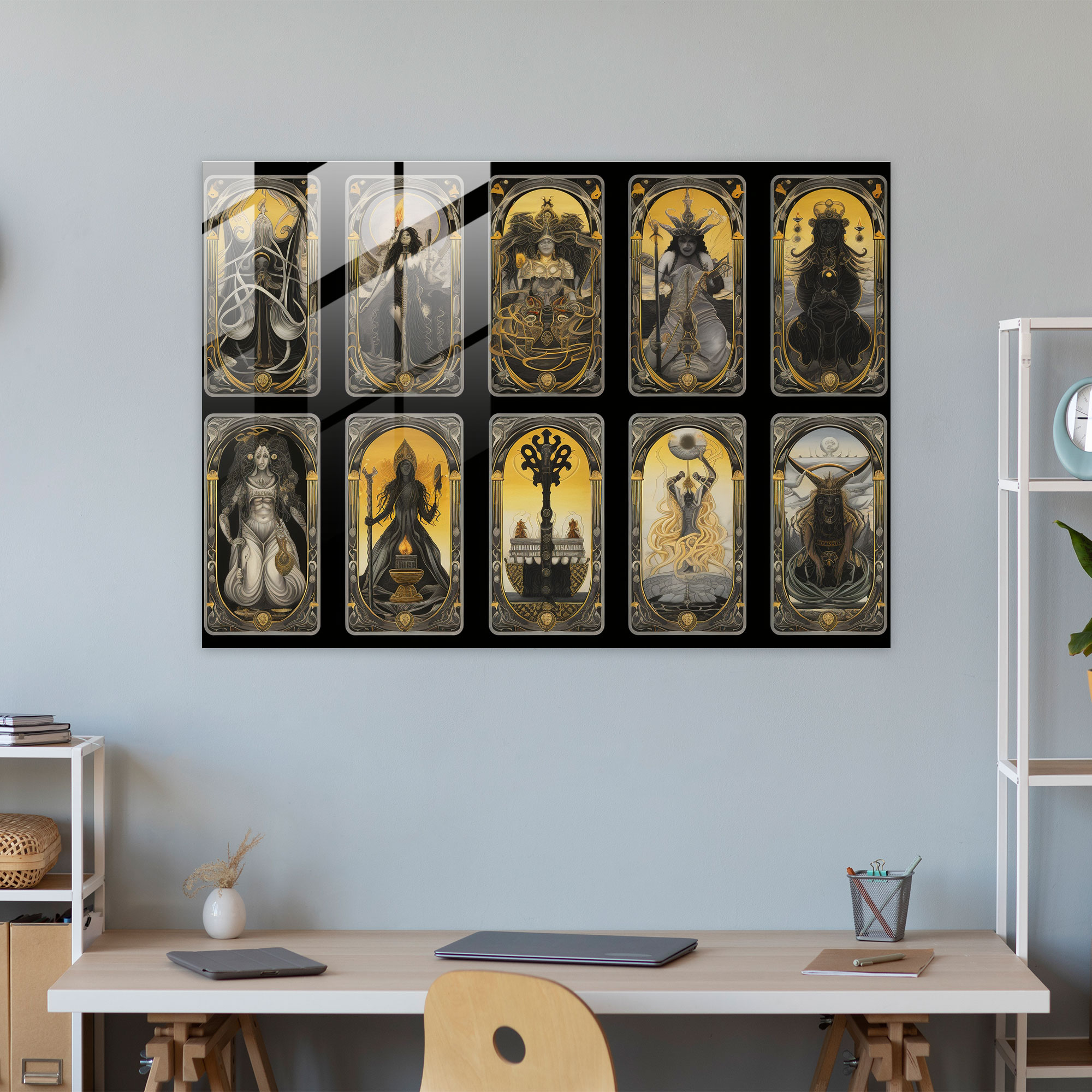 Esotericism Wall Decoration - Illuminati, Esoteric Tarot Cards, Esotericism, Glass Print