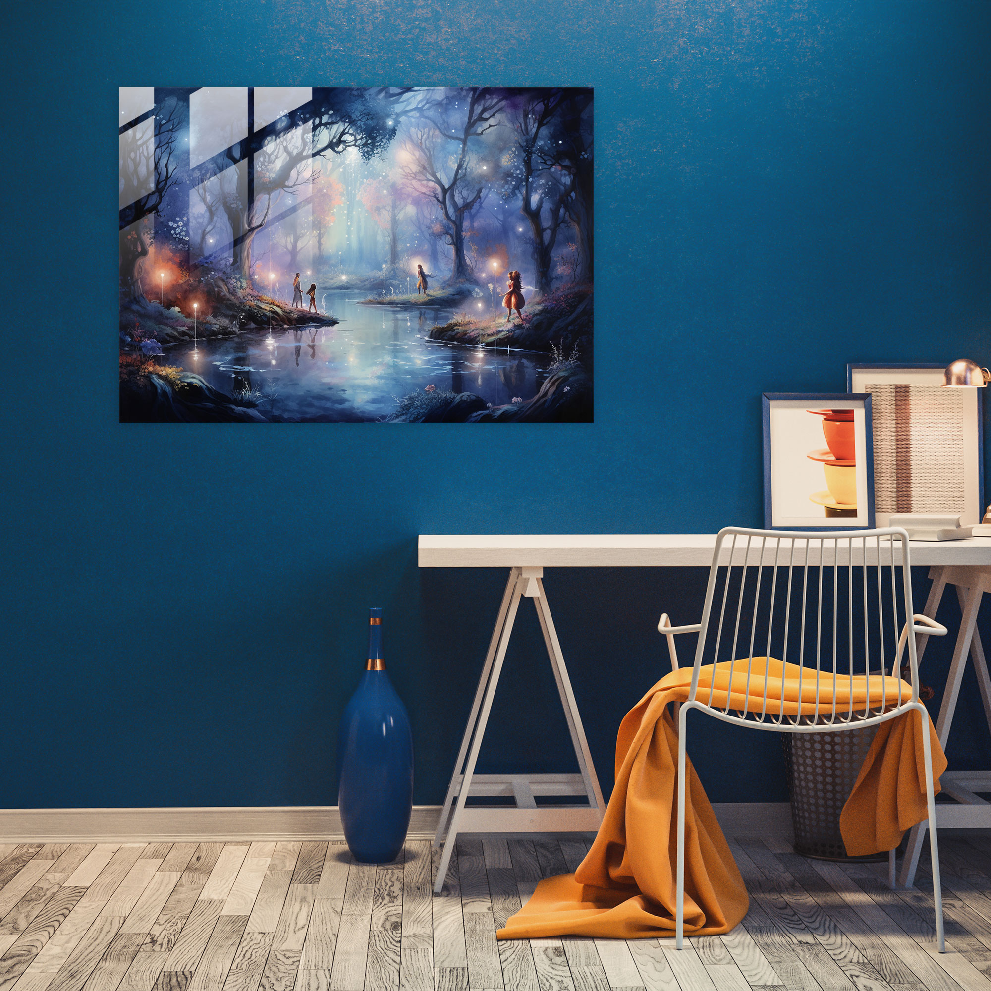 Esotericism Glass Print - Enchanted Forest Fairies - Illuminati, Enchanting, Glass Wall Art, Glass Art