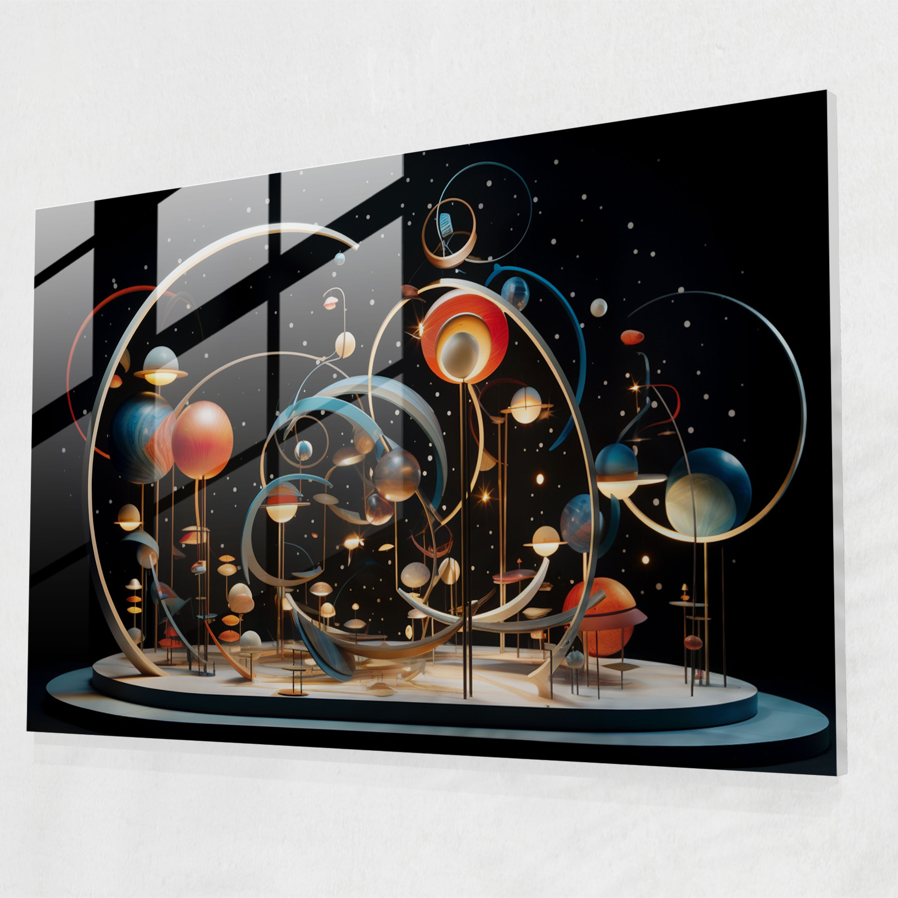 Esotericism Glass Wall Art - Celestial Abstract - Illuminati, Wall Decoration, Intricate Detailing, Cosmic Utopia