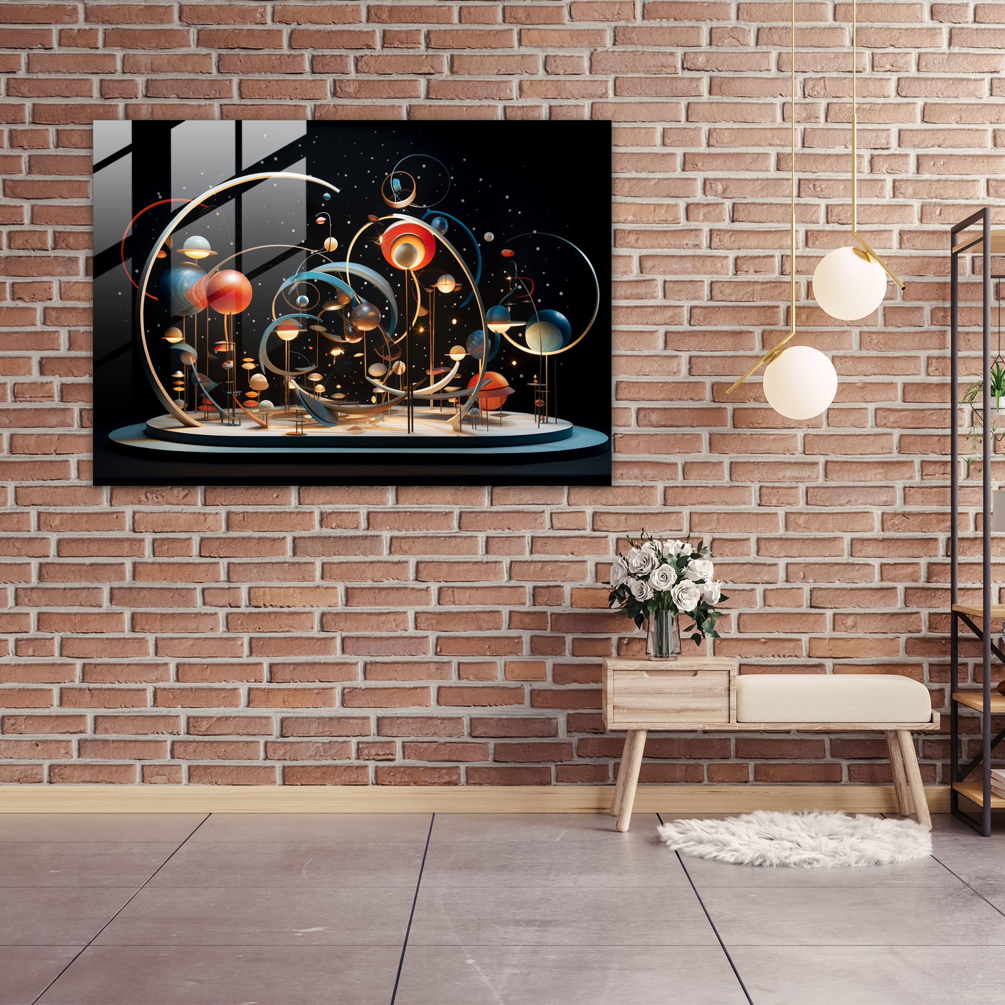 Esotericism Glass Wall Art - Celestial Abstract - Illuminati, Wall Decoration, Intricate Detailing, Cosmic Utopia