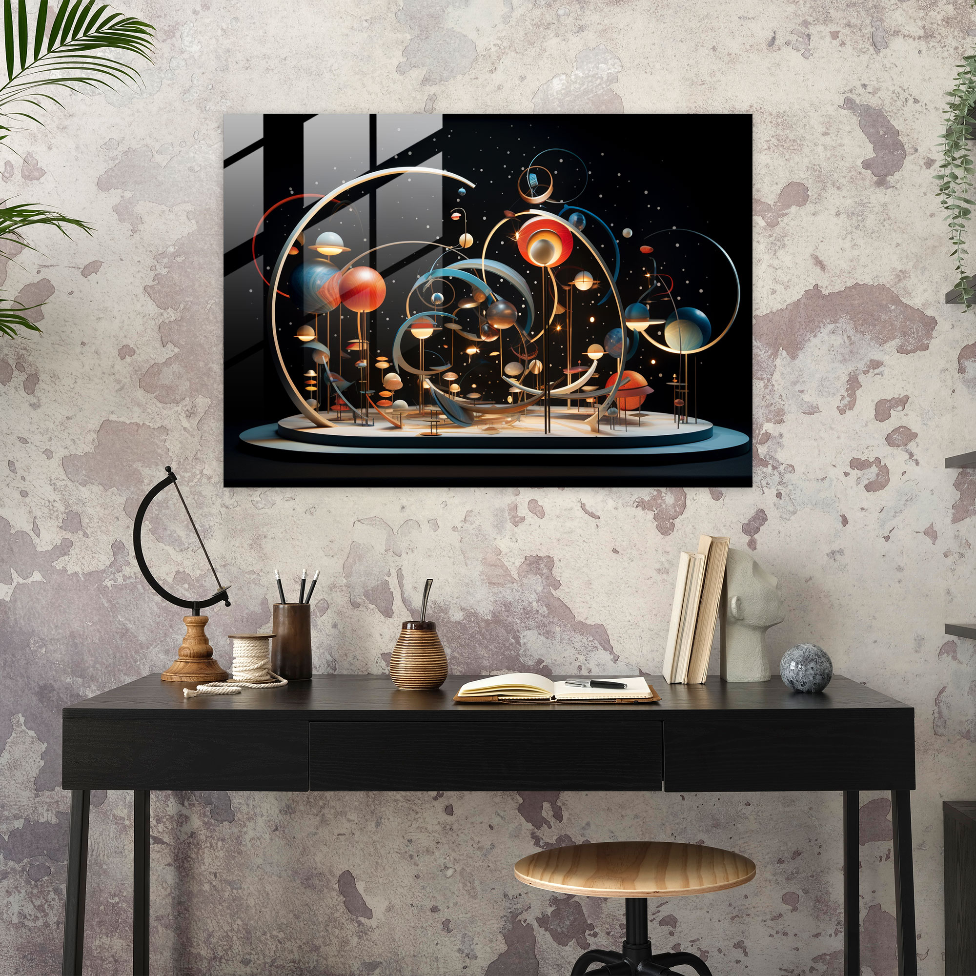 Esotericism Glass Wall Art - Celestial Abstract - Illuminati, Wall Decoration, Intricate Detailing, Cosmic Utopia