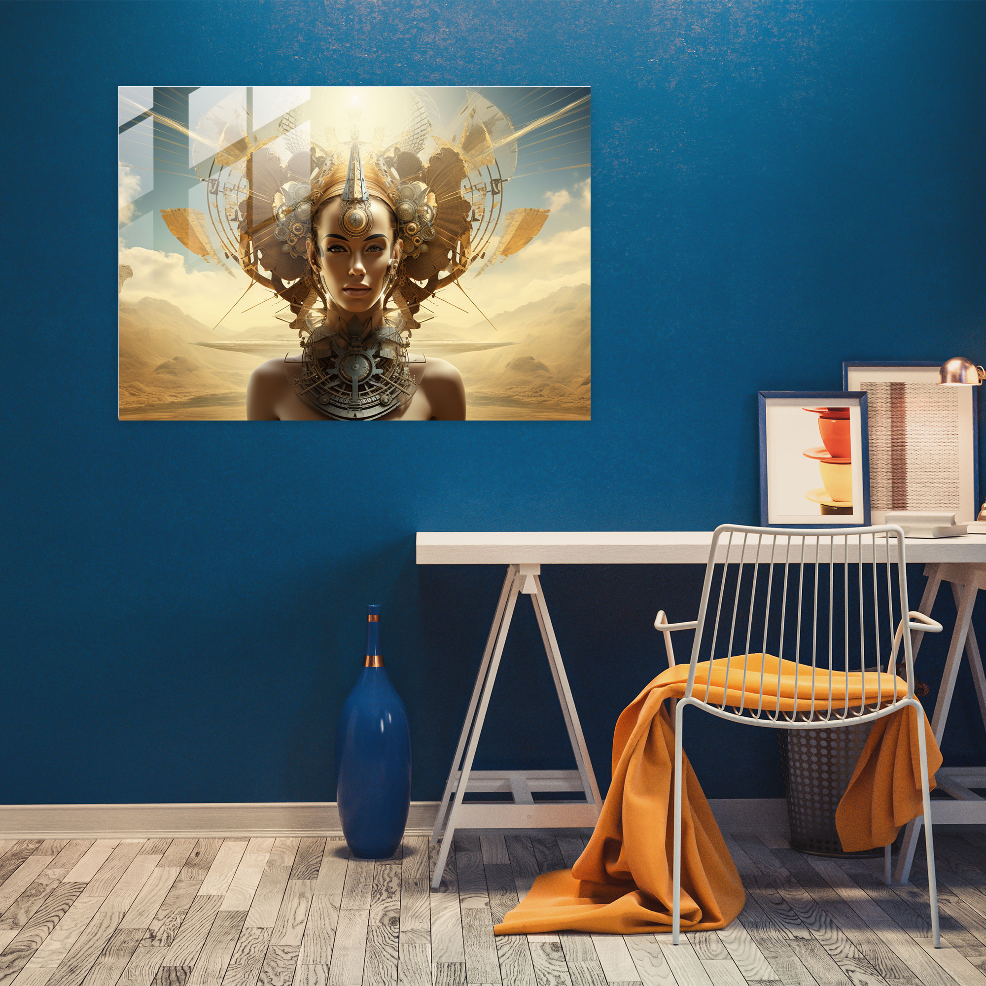Esotericism Glass Wall Art - Transcendent Collage - Illuminati, Futuristic Elements, Modern Art, Digital Collage