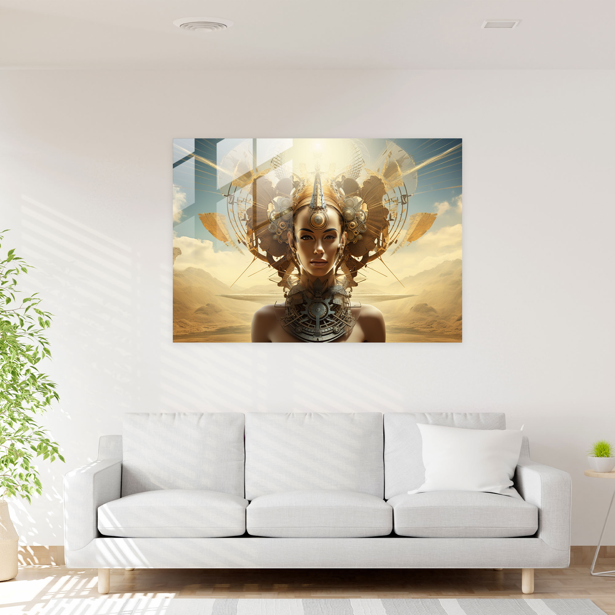 Esotericism Glass Wall Art - Transcendent Collage - Illuminati, Futuristic Elements, Modern Art, Digital Collage