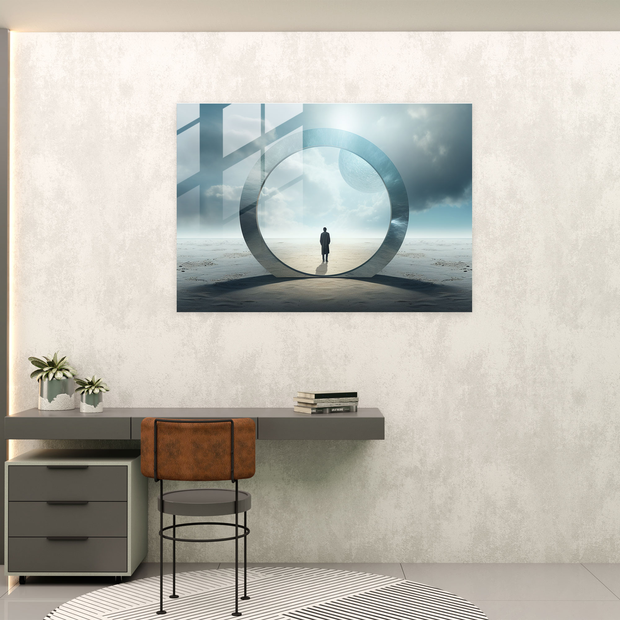 Esotericism Glass Print: Surreal Mystical Portal - Illuminati, Mystical Portal, Glass Art, Esotericism