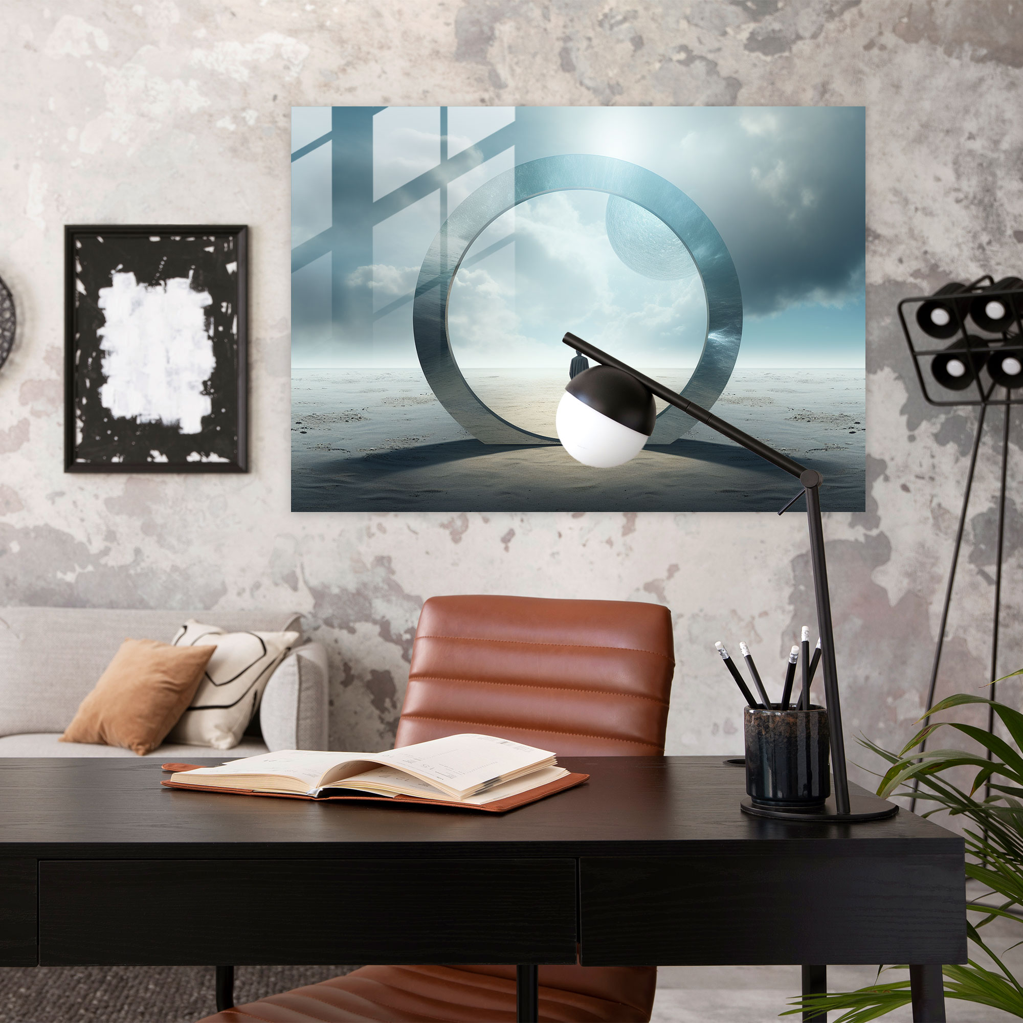 Esotericism Glass Print: Surreal Mystical Portal - Illuminati, Mystical Portal, Glass Art, Esotericism