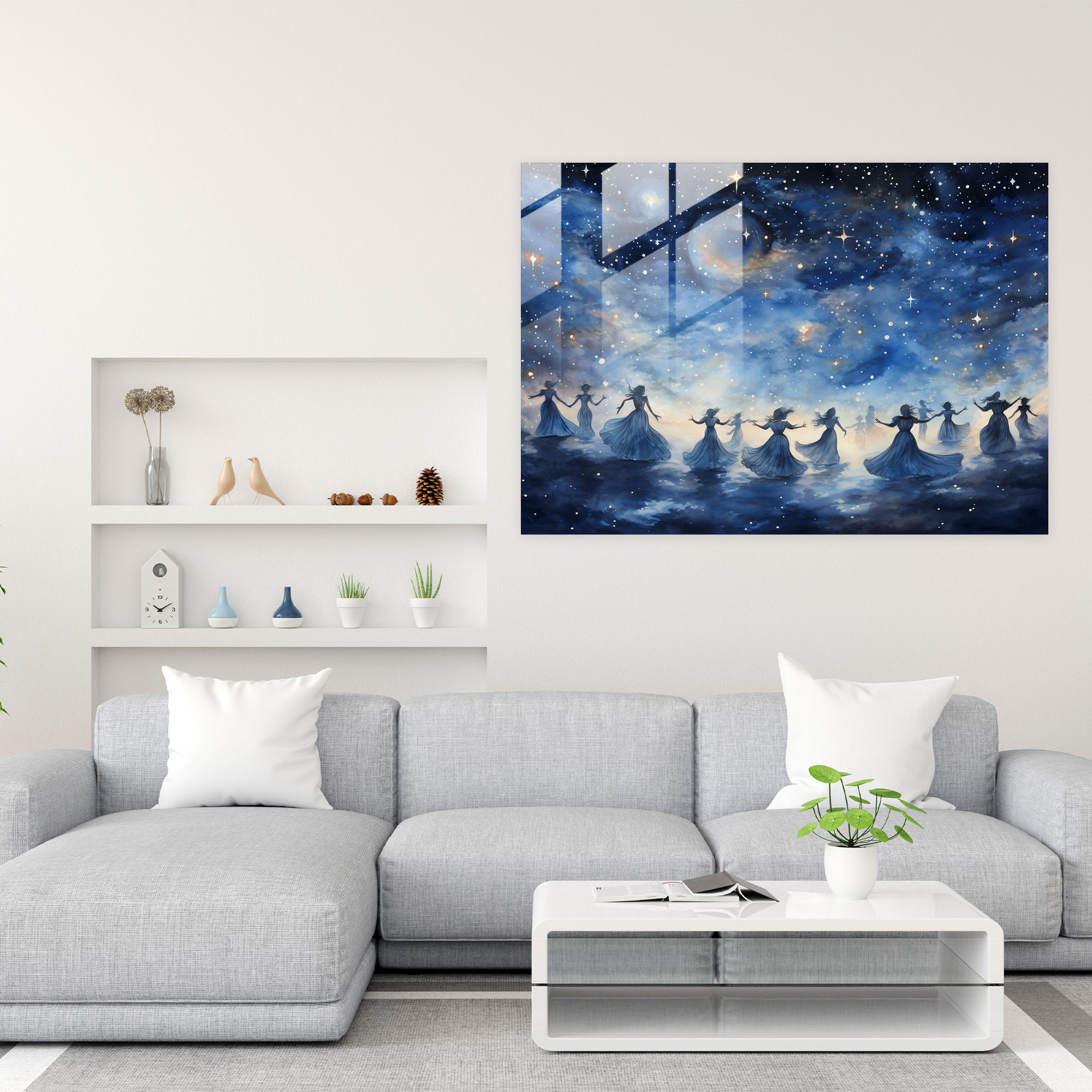 Esotericism Glass Print: Celestial Night Sky - Illuminati, Modern Art, Glass Print, Wall Decoration