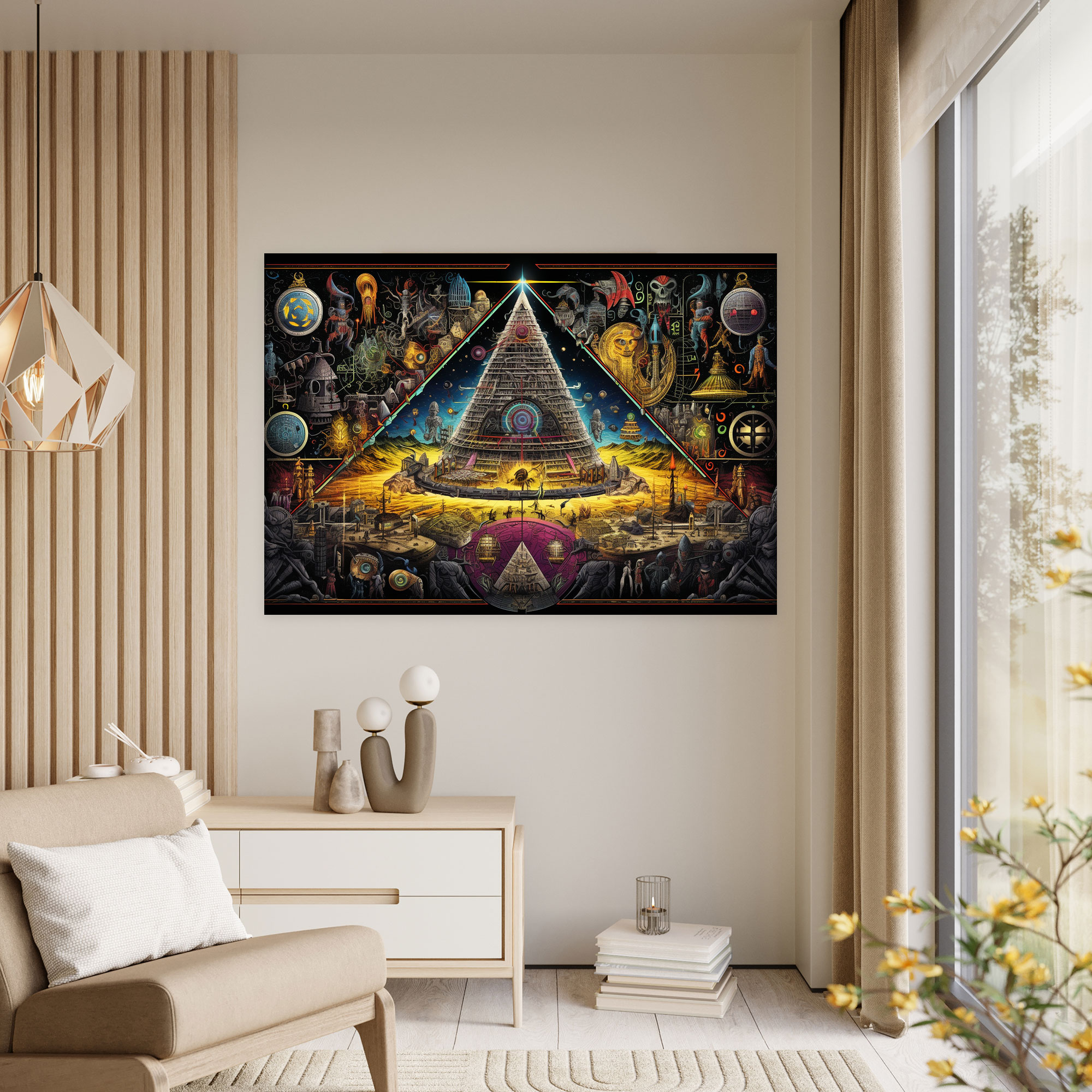 Illuminati Komplo Teorisi Kanvas Tablo - Ev Dekorasyonu Gizli Ajandalar