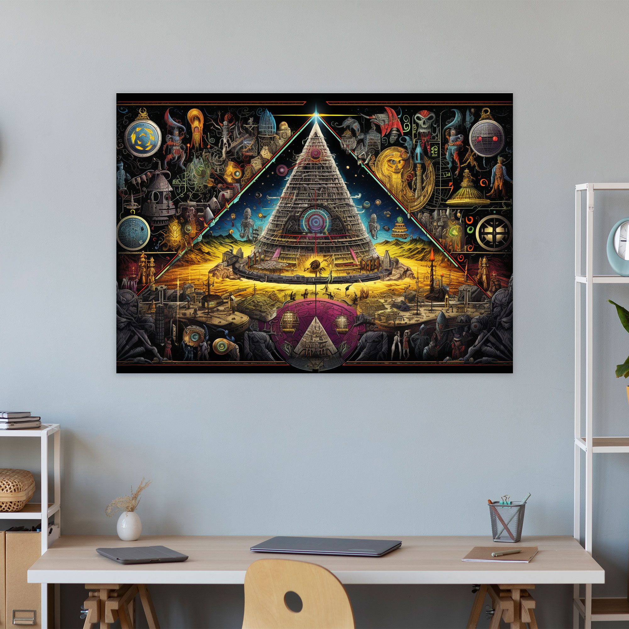 Illuminati Komplo Teorisi Kanvas Tablo - Ev Dekorasyonu Gizli Ajandalar