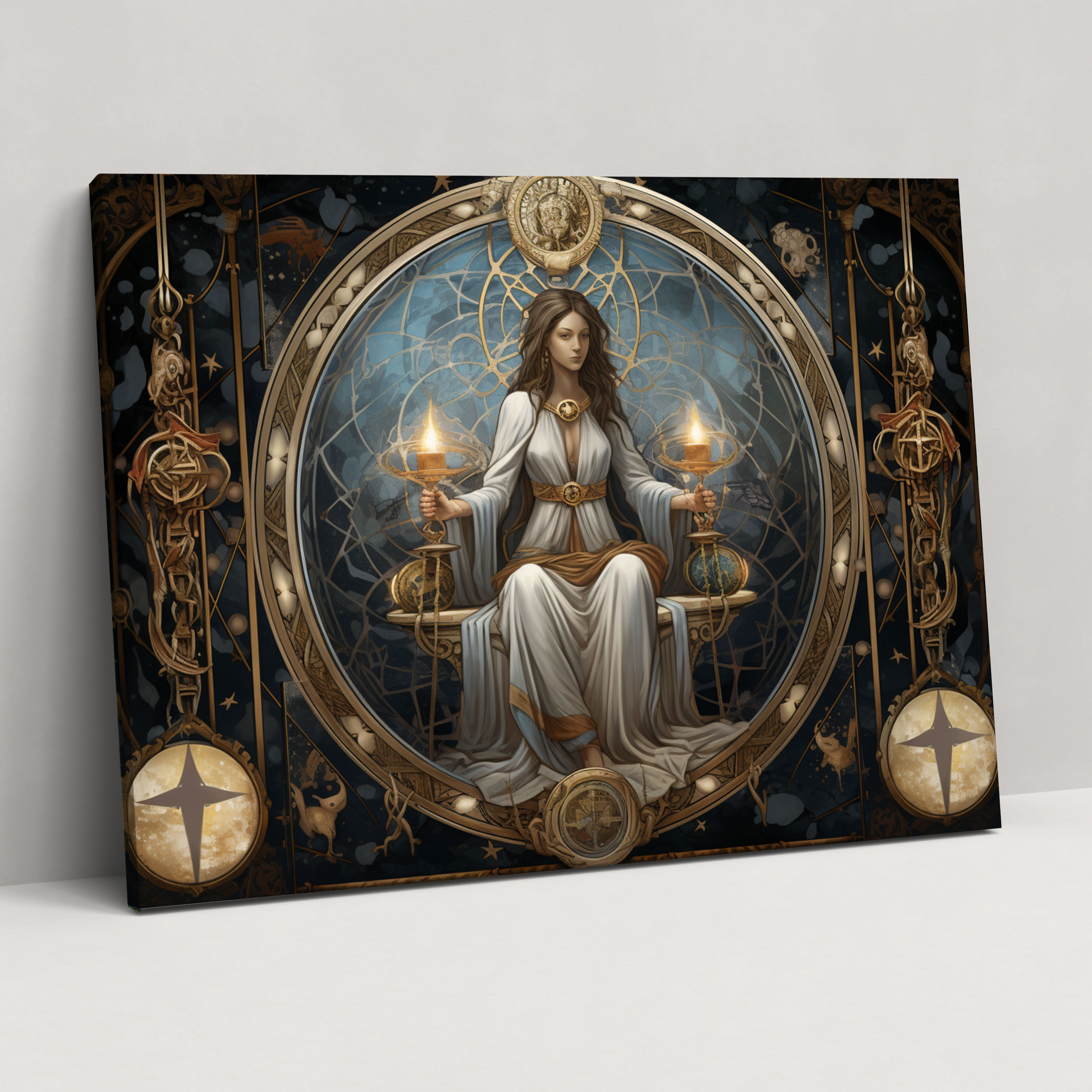 Esotericism Wall Art: Hidden Insights - Illuminati, Enigmatic Tarot Card Illustration, Wall Art, Canvas Wall Art