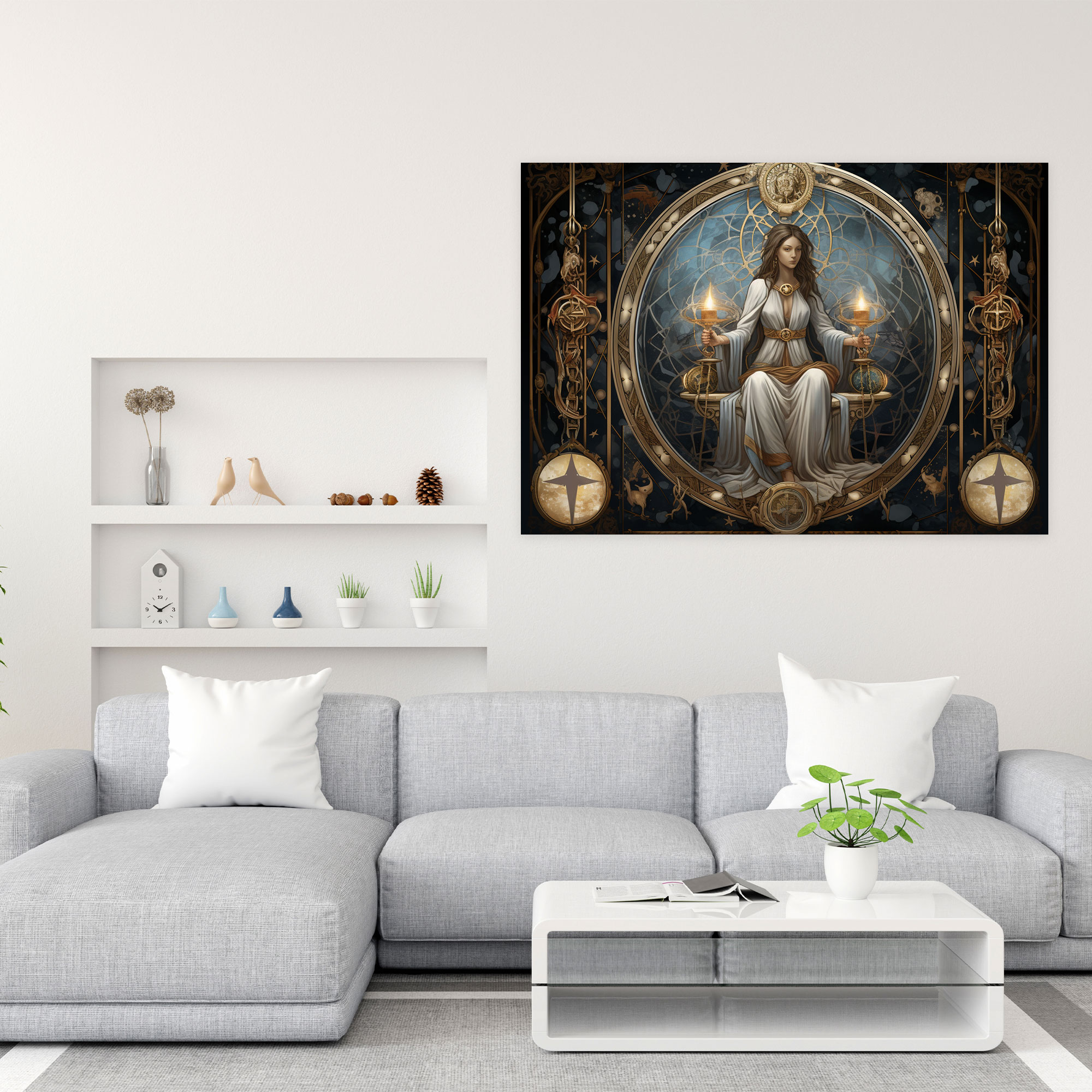 Esotericism Wall Art: Hidden Insights - Illuminati, Enigmatic Tarot Card Illustration, Wall Art, Canvas Wall Art