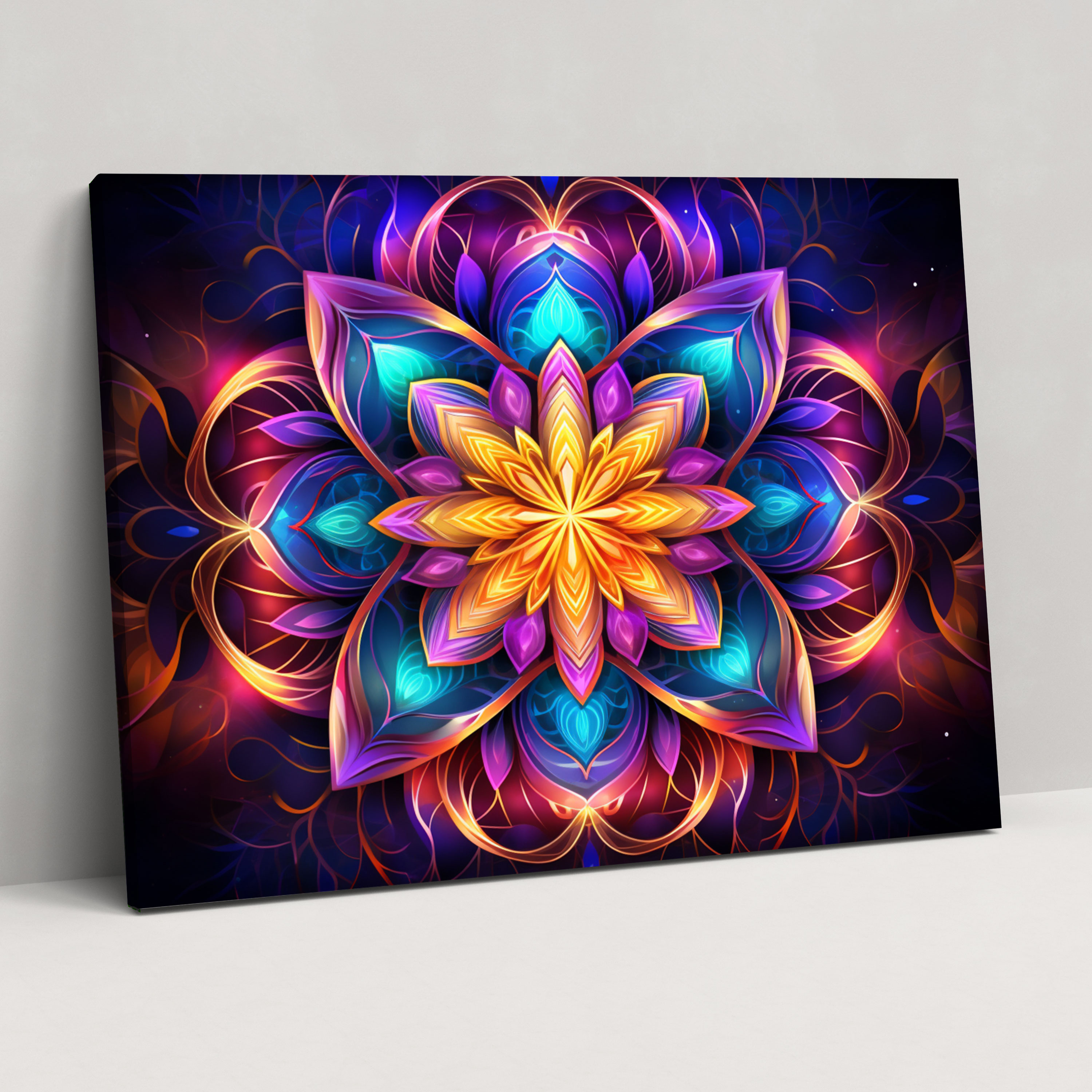 Esotericism Mandala Canvas Print - Illuminati, Vibrant Colors, Spiritual Illustration, Wall Decoration