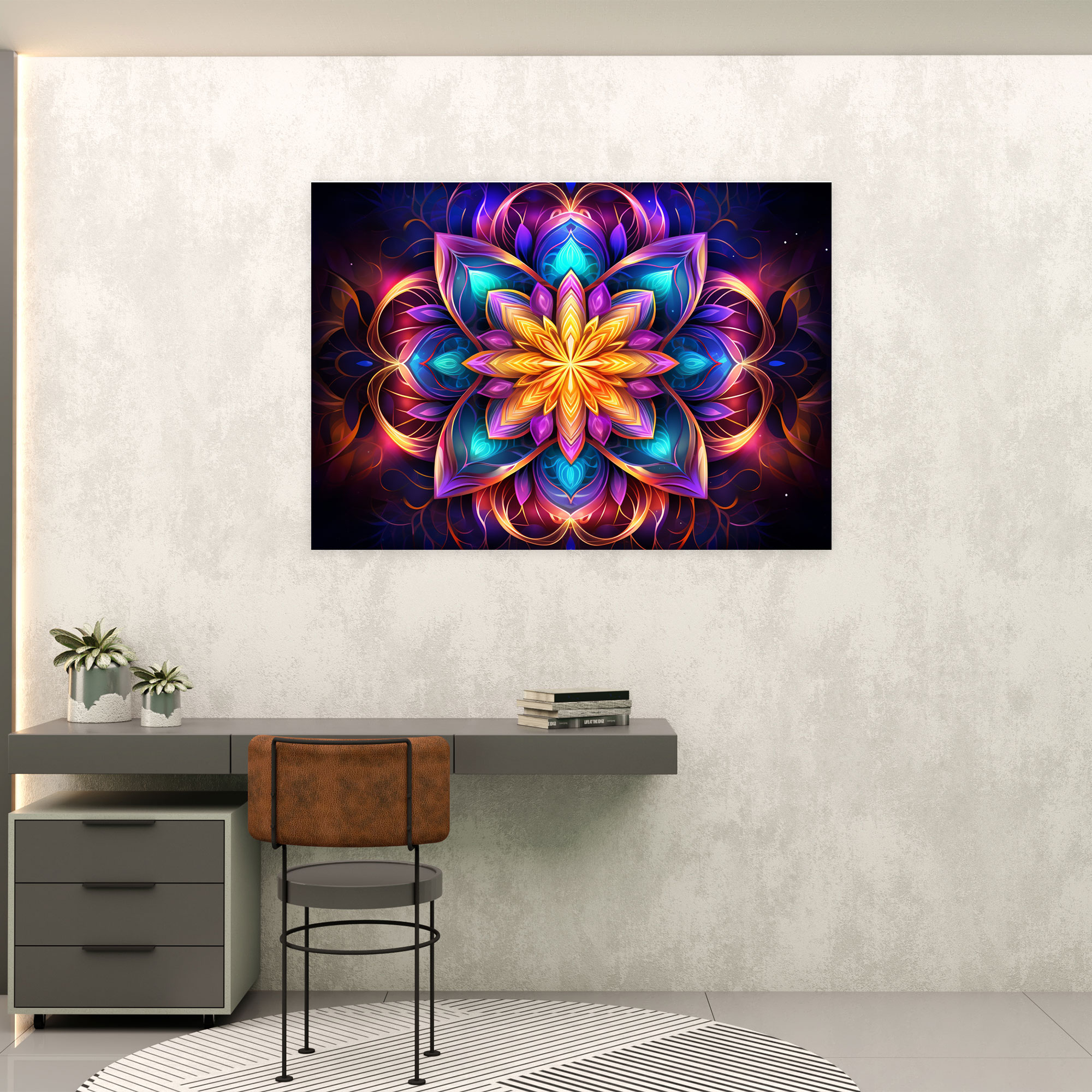 Esotericism Mandala Canvas Print - Illuminati, Vibrant Colors, Spiritual Illustration, Wall Decoration