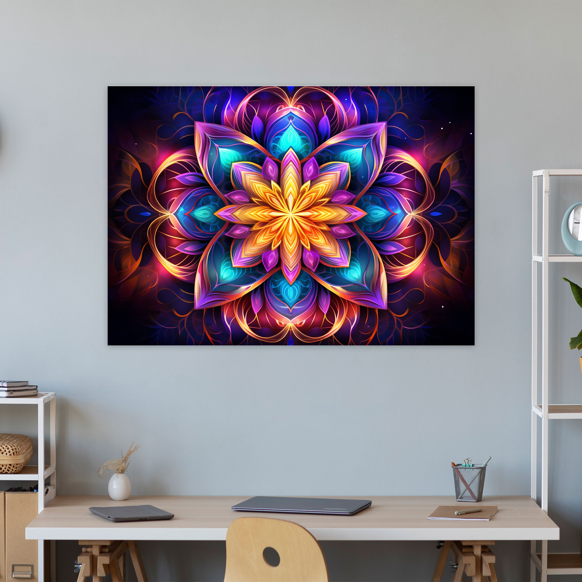 Esotericism Mandala Canvas Print - Illuminati, Vibrant Colors, Spiritual Illustration, Wall Decoration